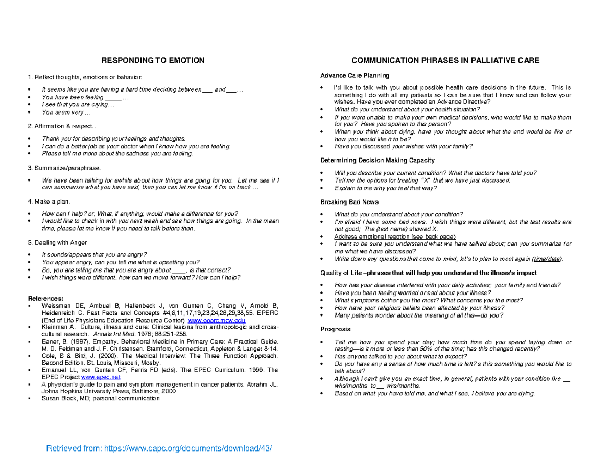 04. communication-phrases-in-palliative-care - RESPONDING TO EMOTION ...