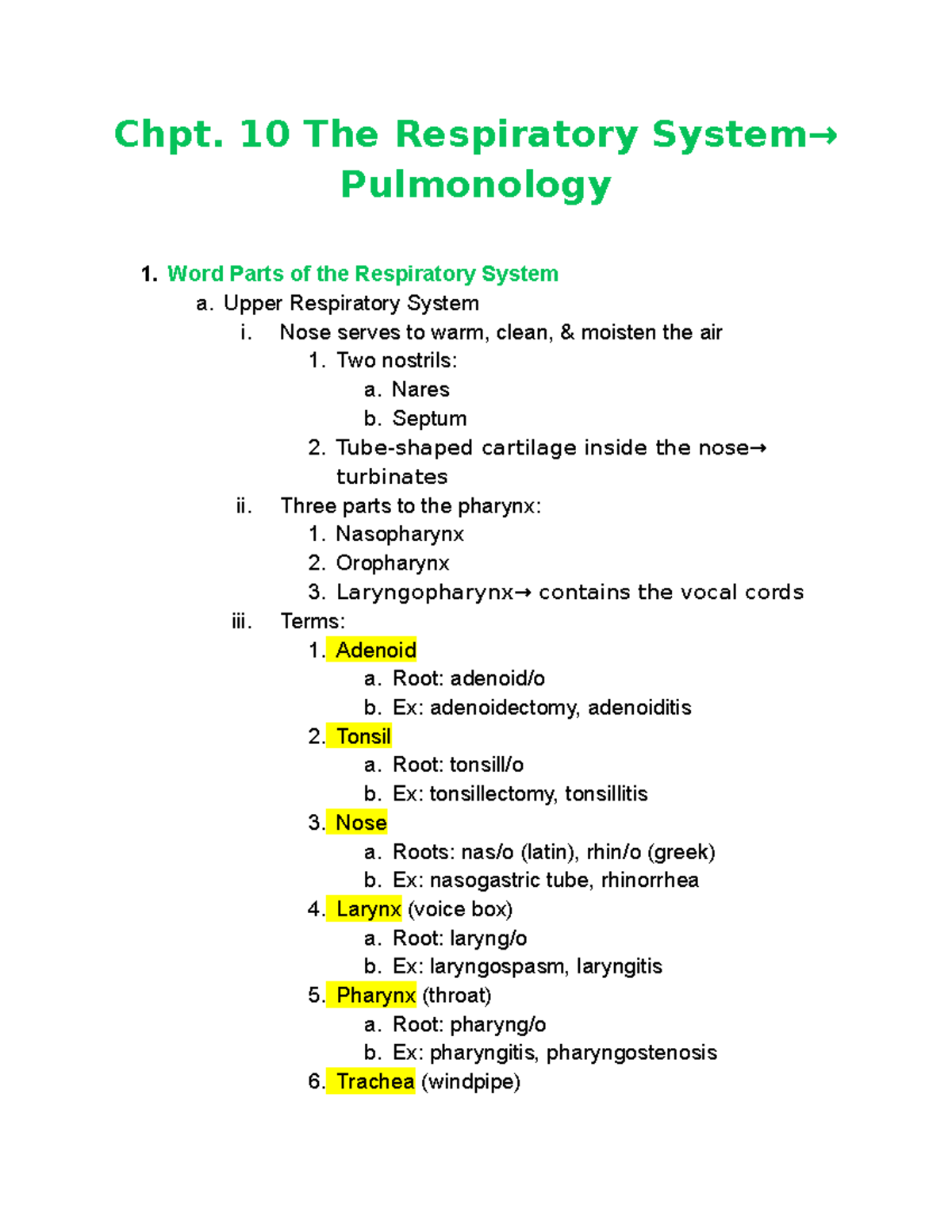 medical-terminologies-chpt-10-notes-chpt-10-the-respiratory-system