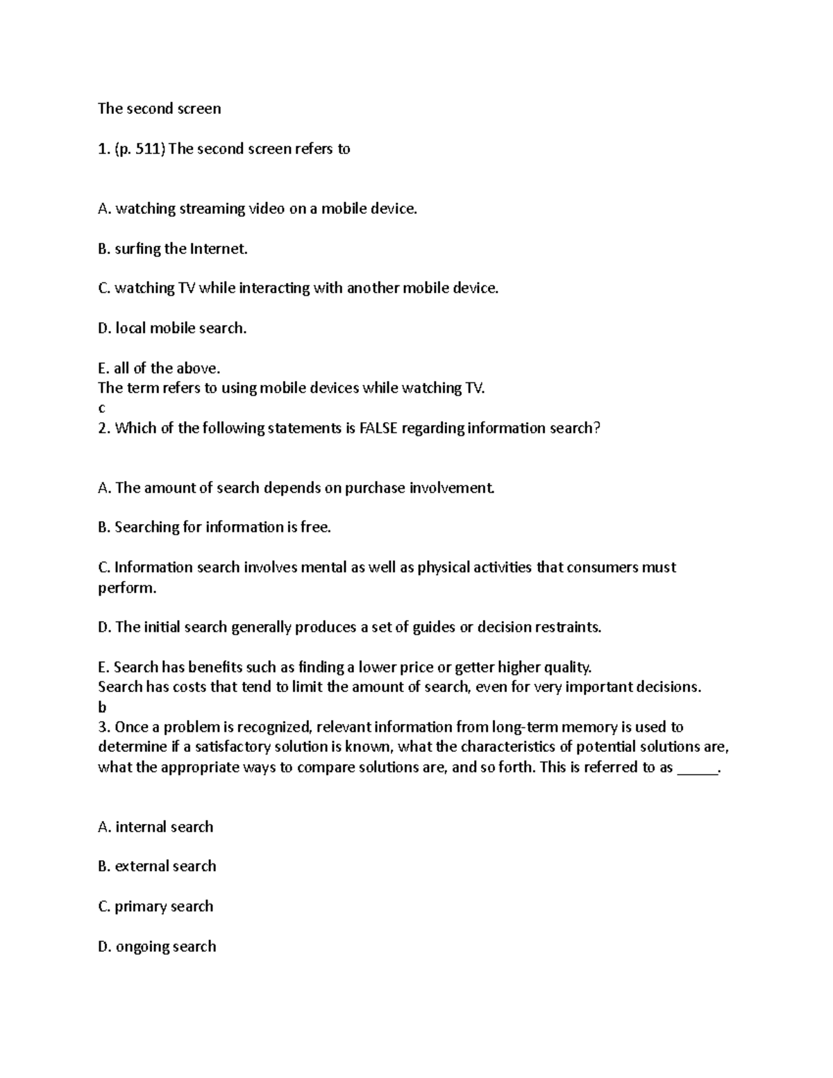 Information search - The second screen (p. 511) The second screen ...