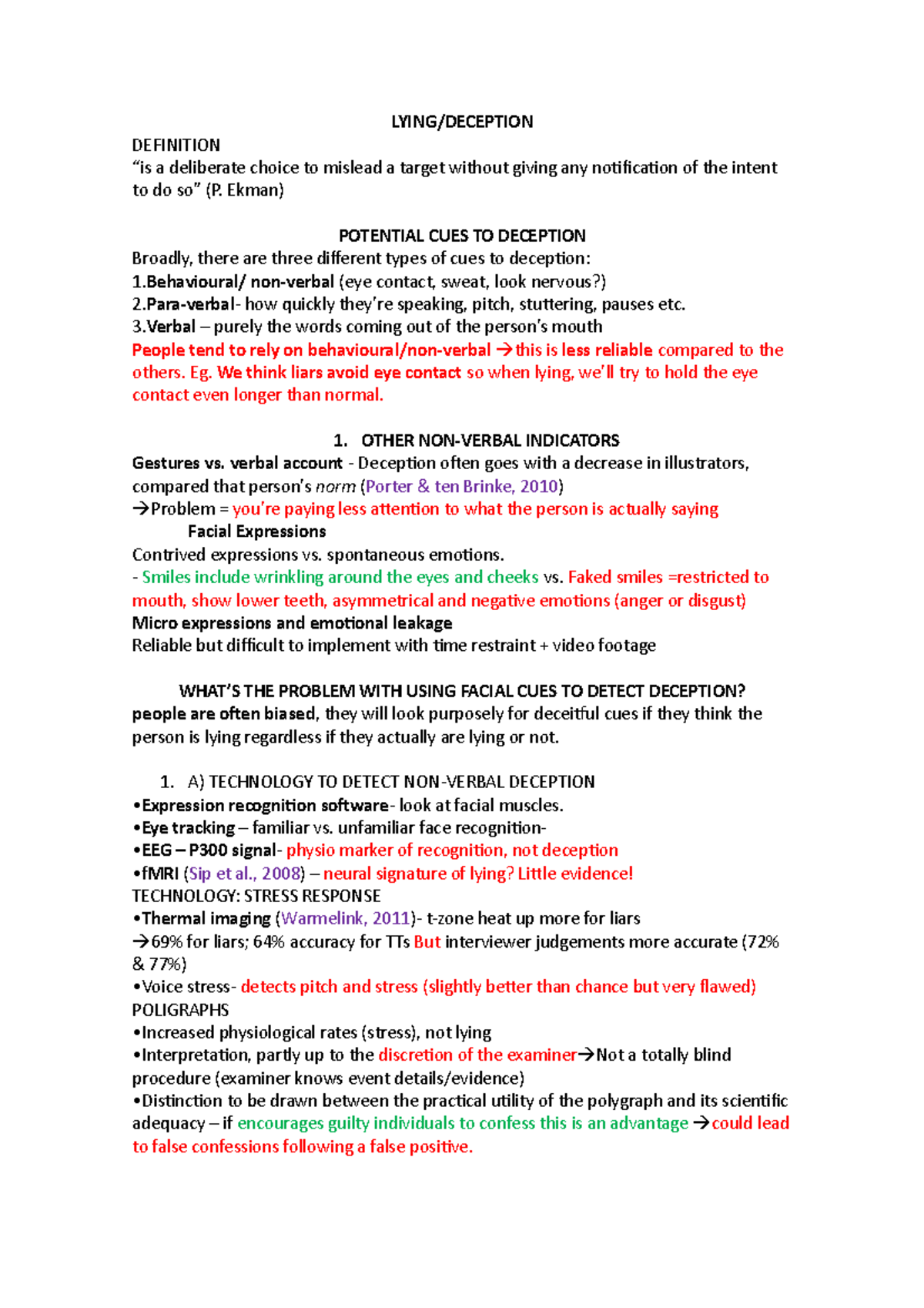 Lying LYING/DECEPTION DEFINITION “is a deliberate choice to mislead a