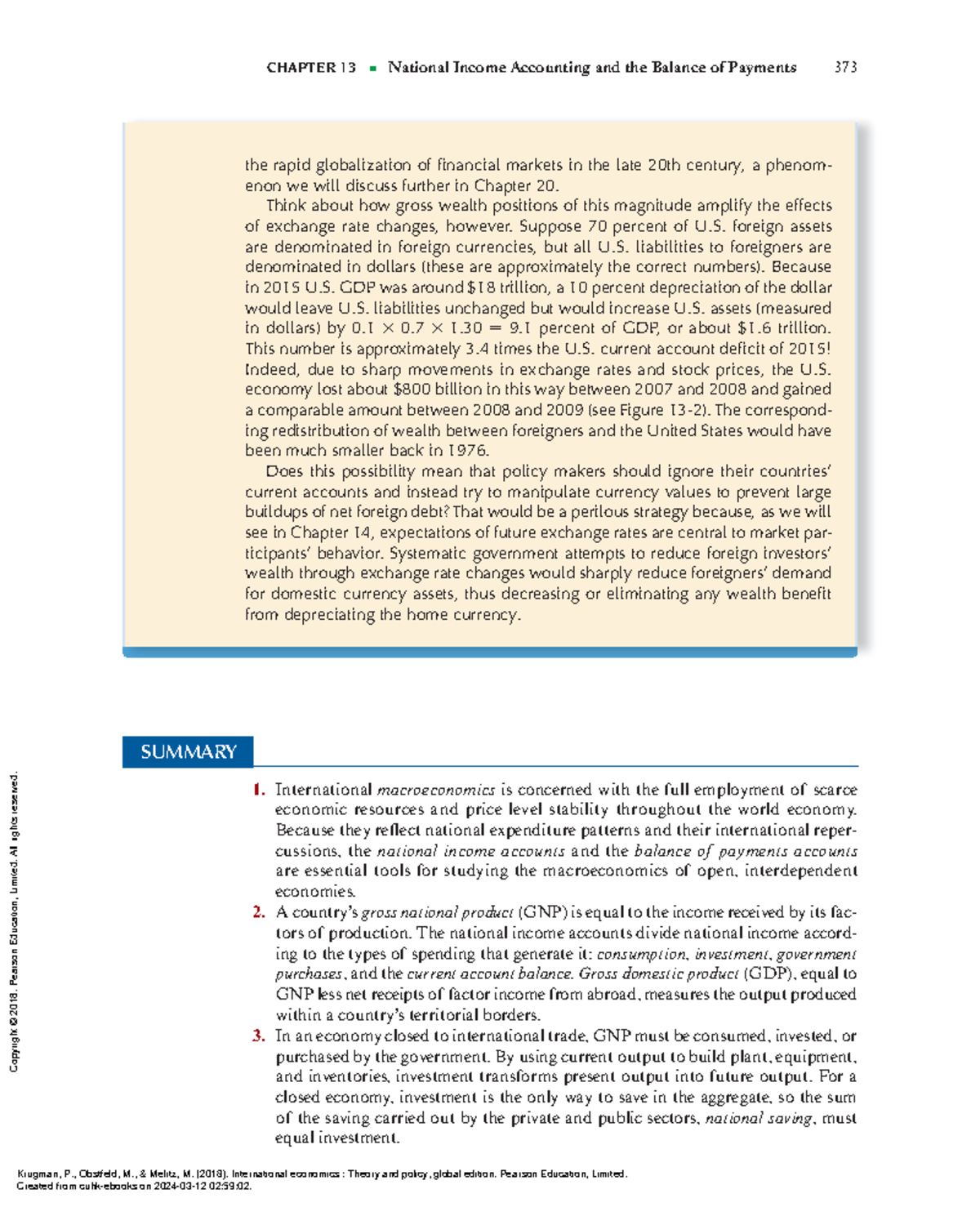 International Economics Theory and Policy, Global - CHaPtEr 13 National ...