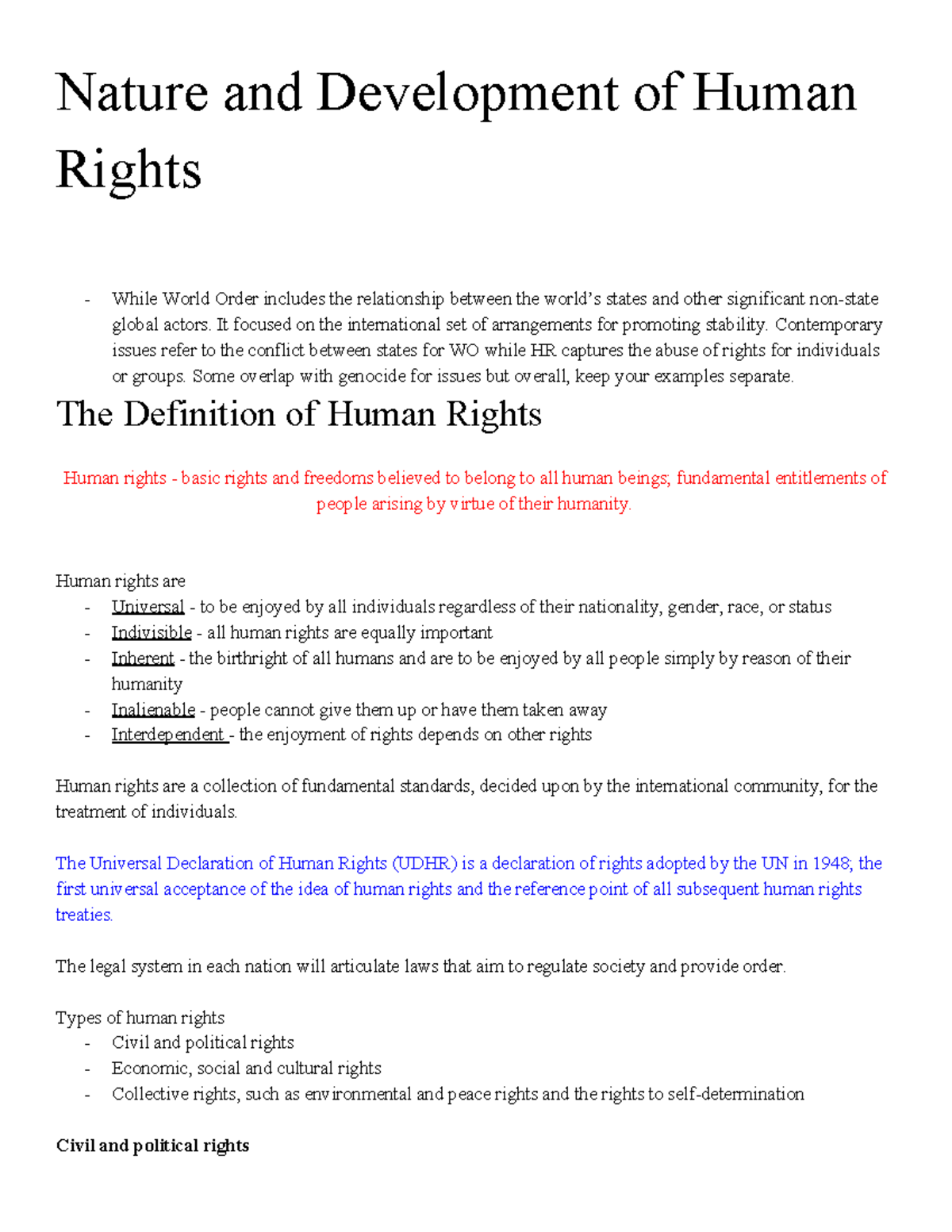 2.1 Nature and Development of Human Rights - Nature and Development of ...