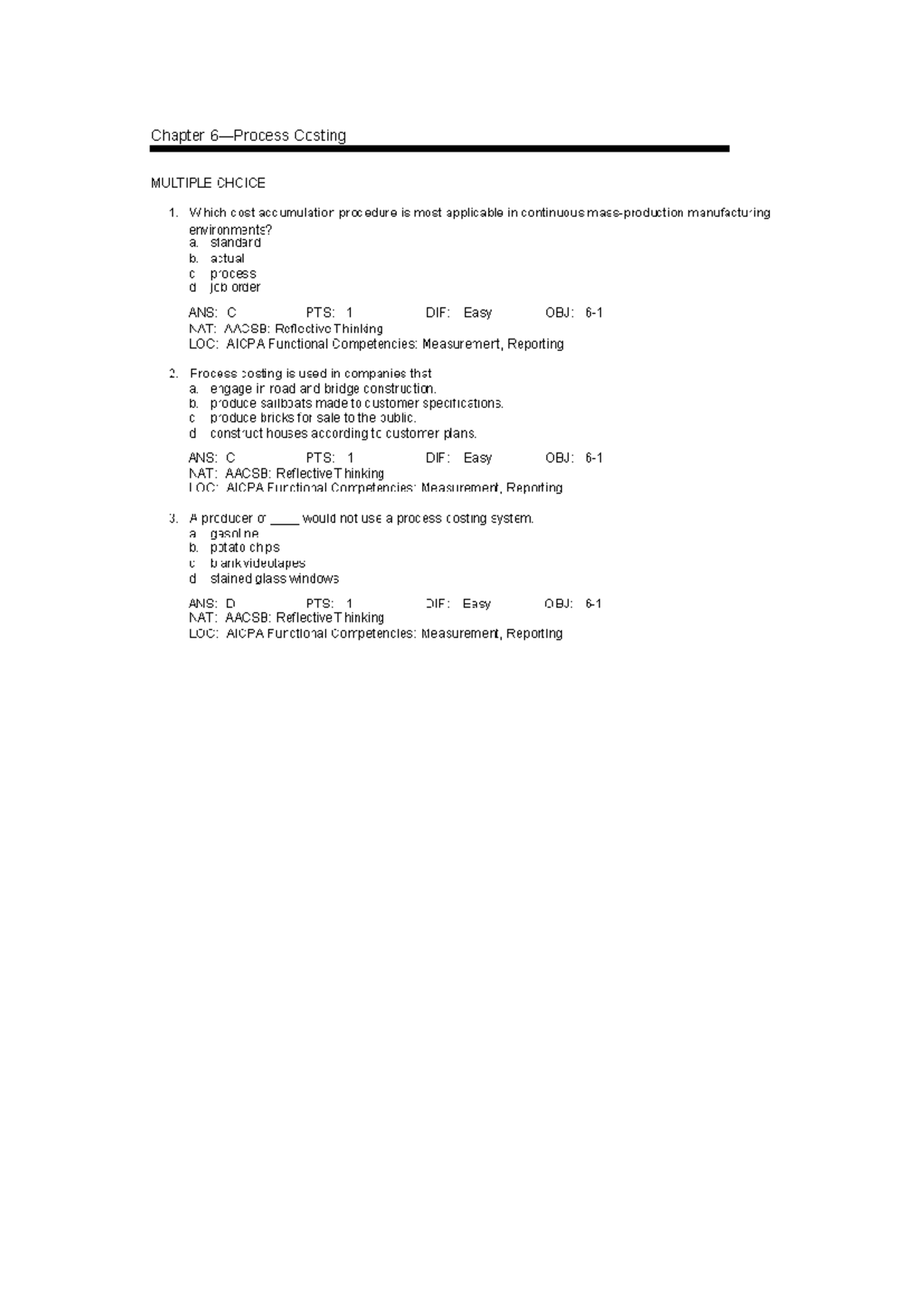 Process costing - answer key - Accountancy - Spoilage Solving problems ...