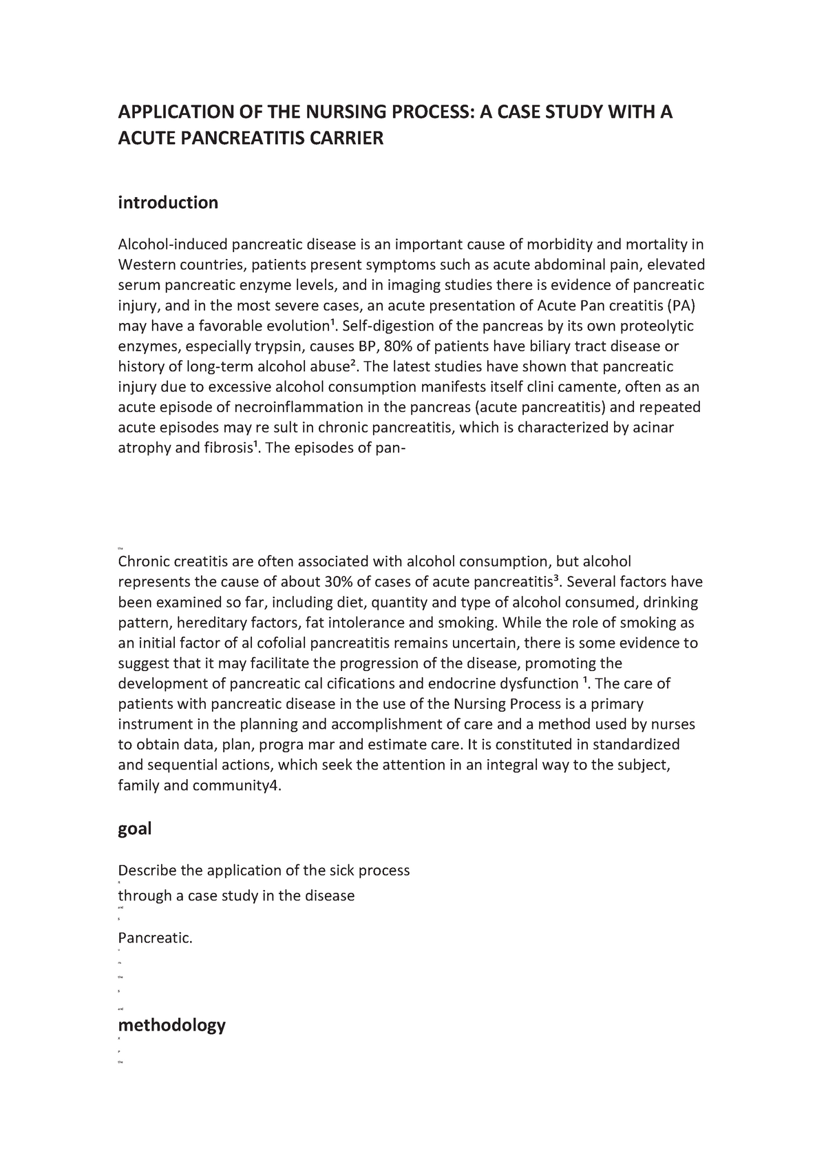 nursing case study on pancreatitis