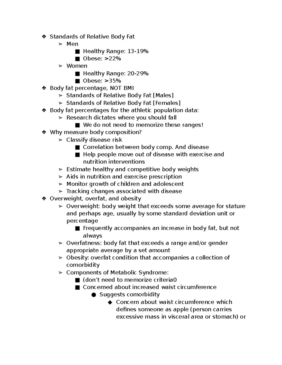 Body Composition I-Anthropometrics & BIA - Standards of Relative Body ...