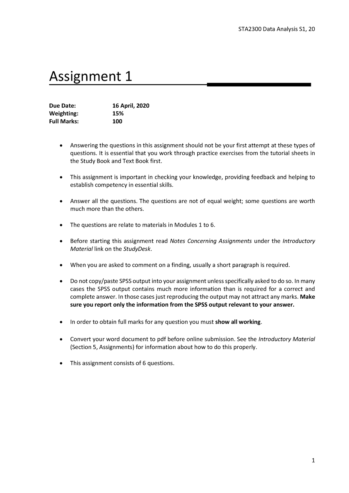 assignment 1 1 study guide questions