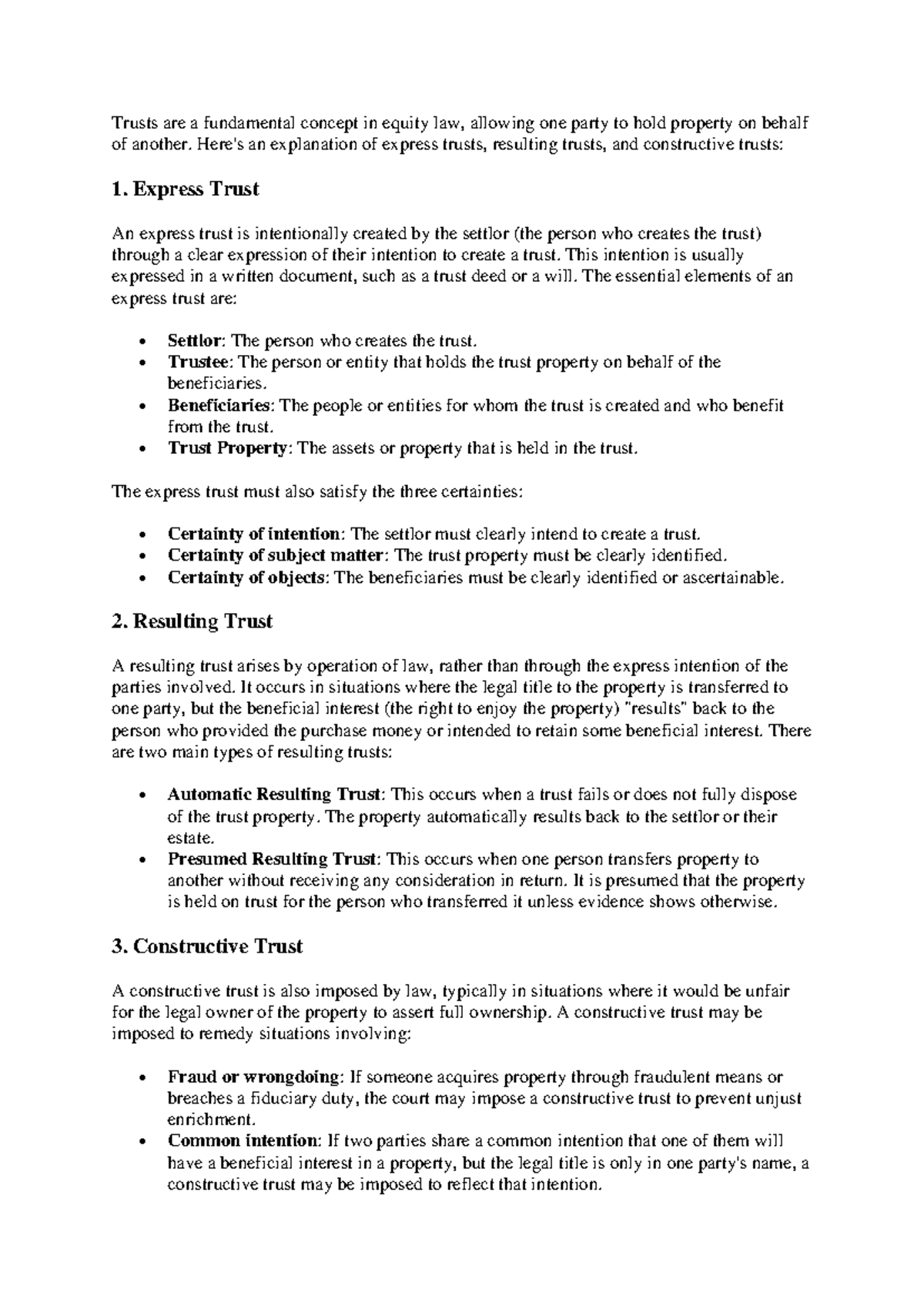 Trusts explained - Trusts are a fundamental concept in equity law ...
