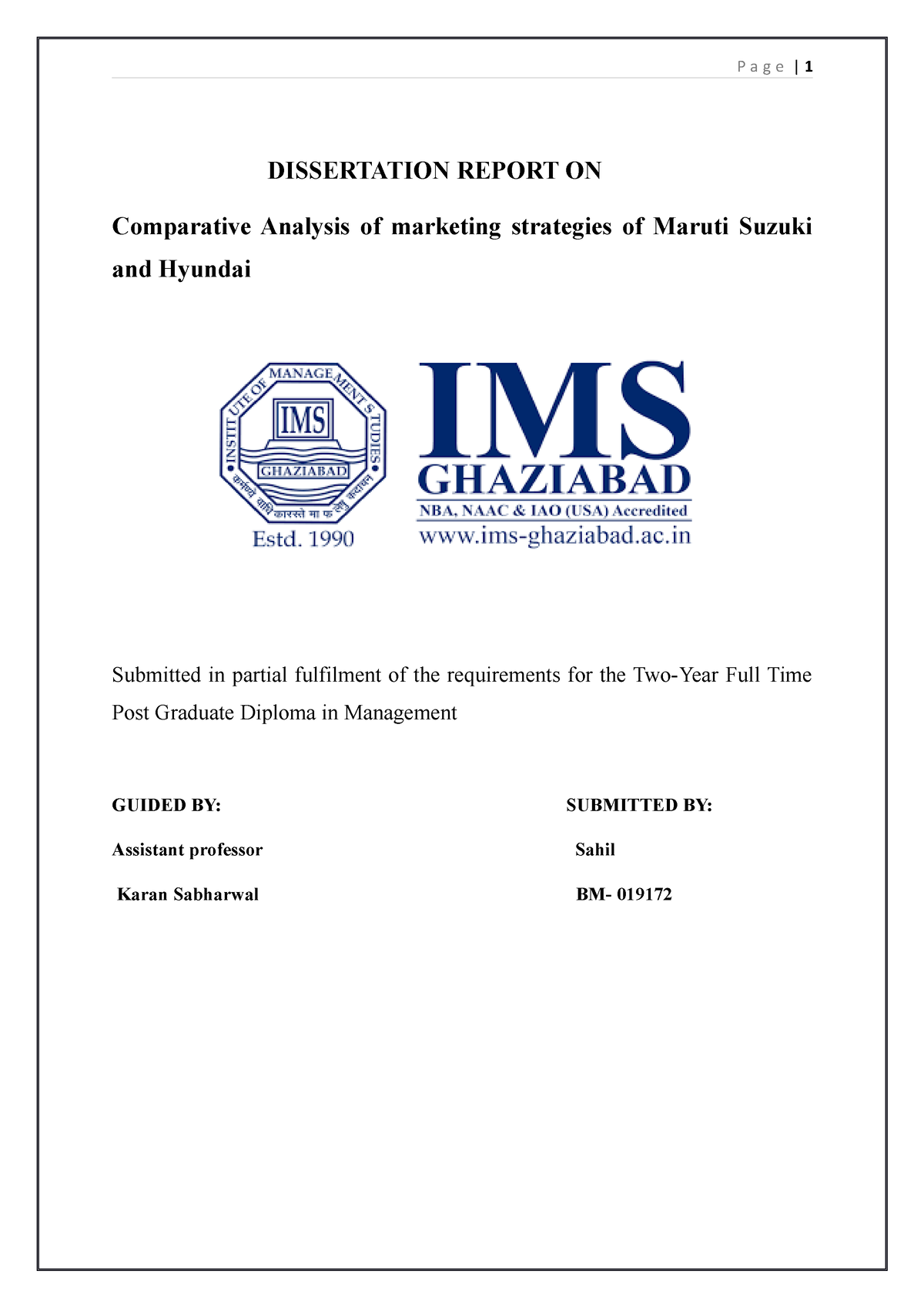 dissertation report on marketing