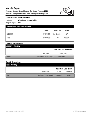 Teaching plan for fundamentals of nursing - Patient: _Ms. Patterson ...