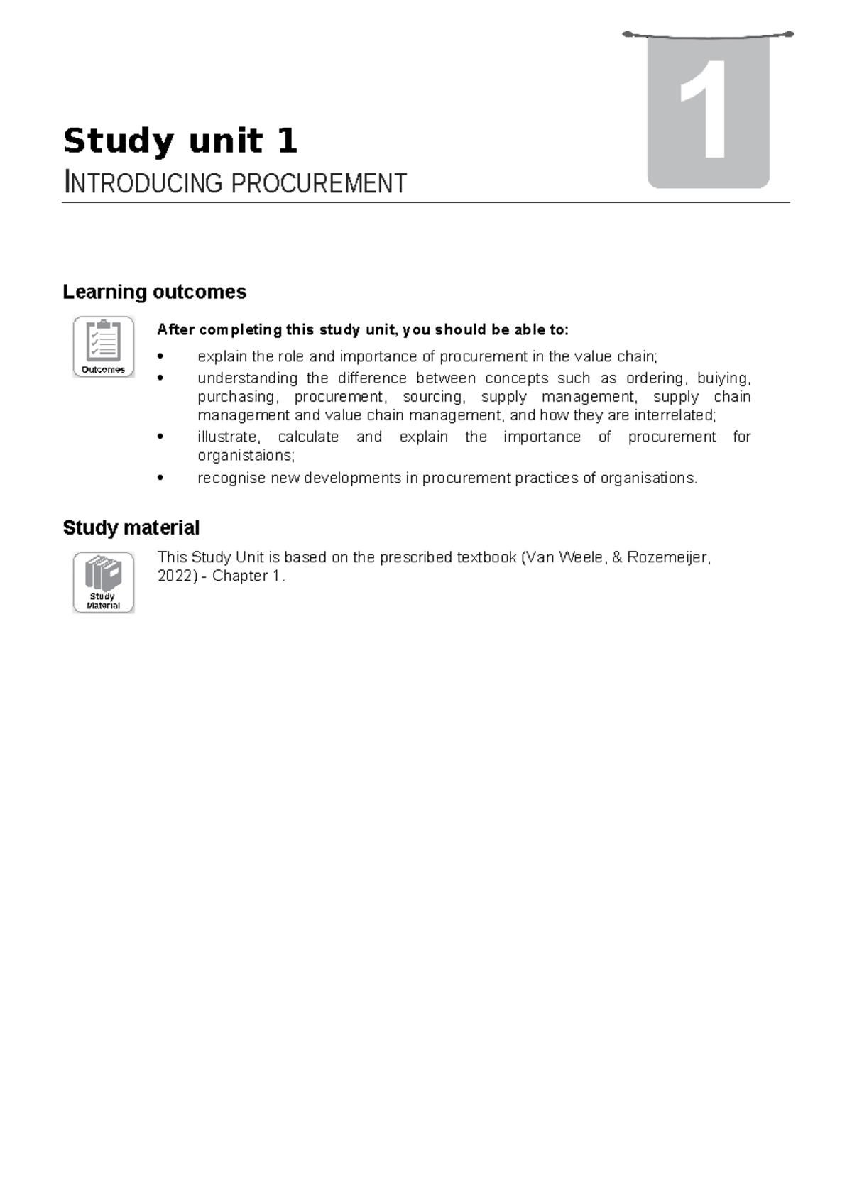 Study Unit 1 - 2023 - Study guide Revised 2 - Study unit 1 INTRODUCING ...