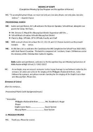 MATH AND Science Culmination Emcee Script - MATH AND SCIENCE ...