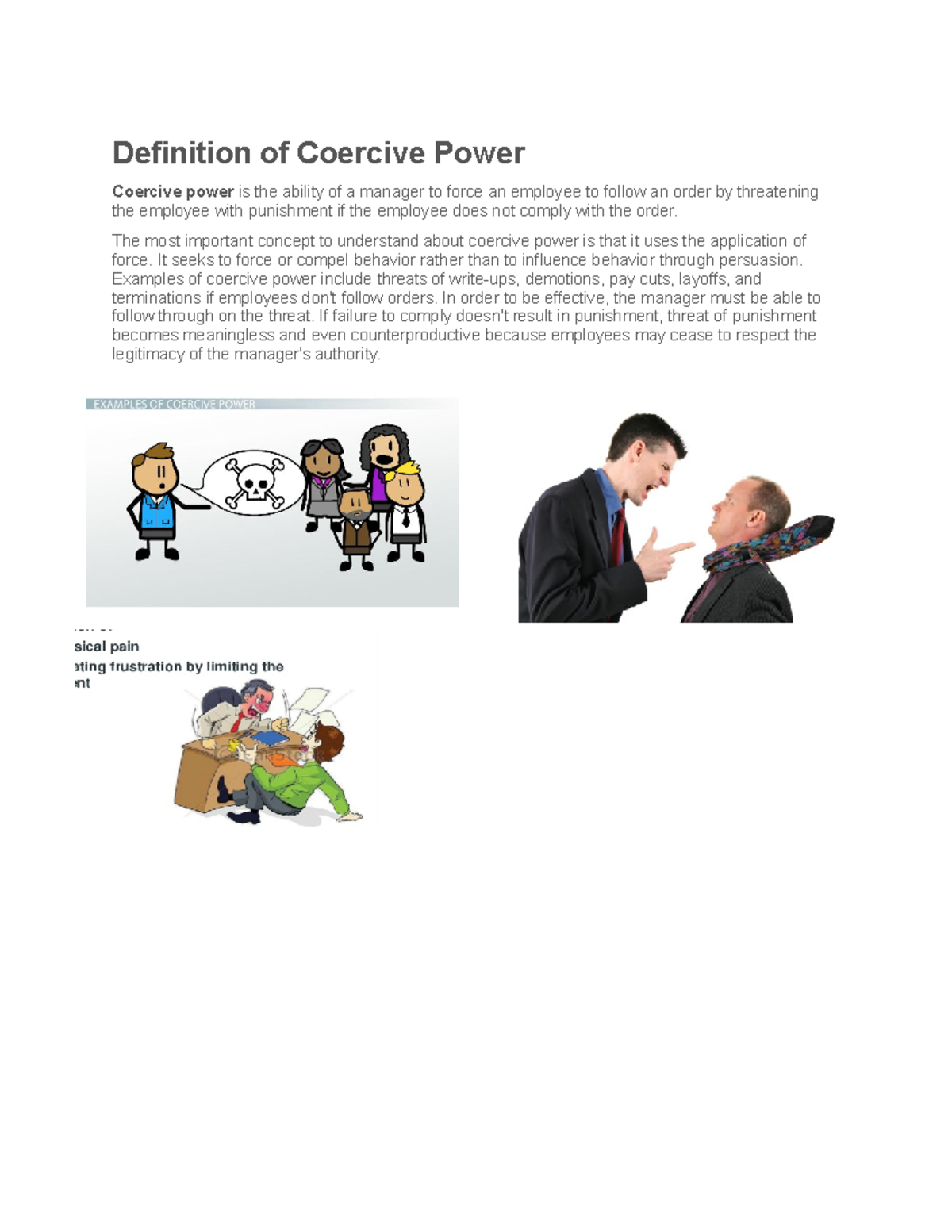 coercive power in the workplace