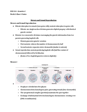 BIO 244 Lecture 7 Part 1 - Summer 2021 - BIO 244 - Genetics I Lecture 7 ...