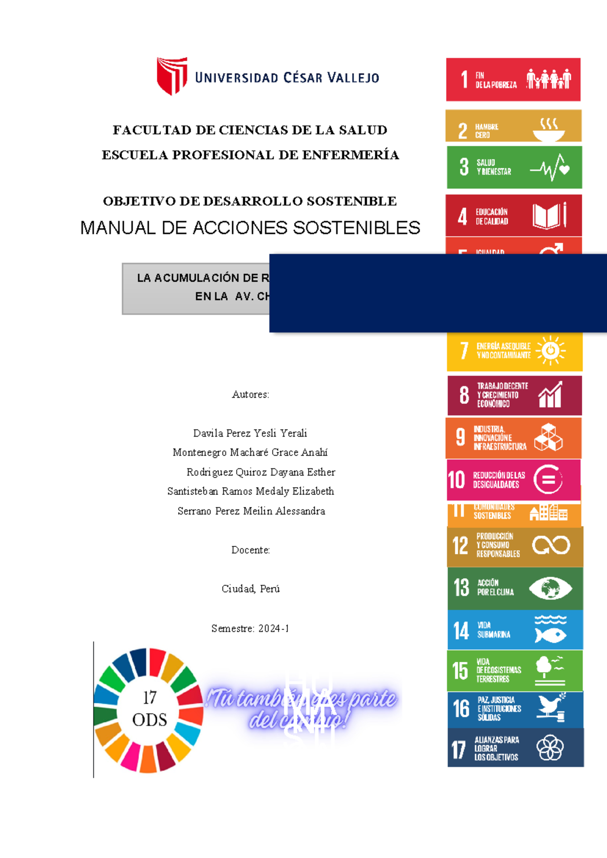 Manual de acciones sostenibles ODS - FACULTAD DE CIENCIAS DE LA SALUD ...