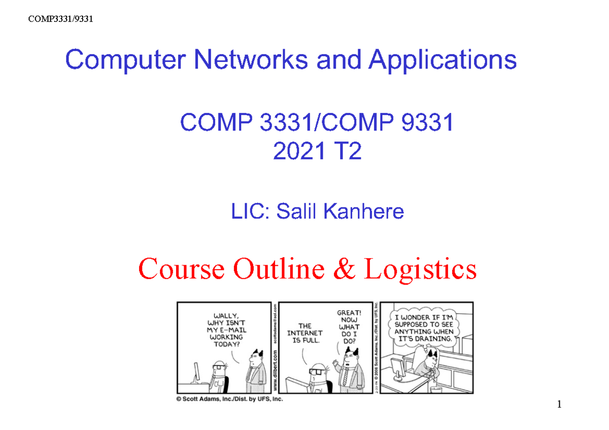 Computer Networks and Applications Course Outline - Studocu