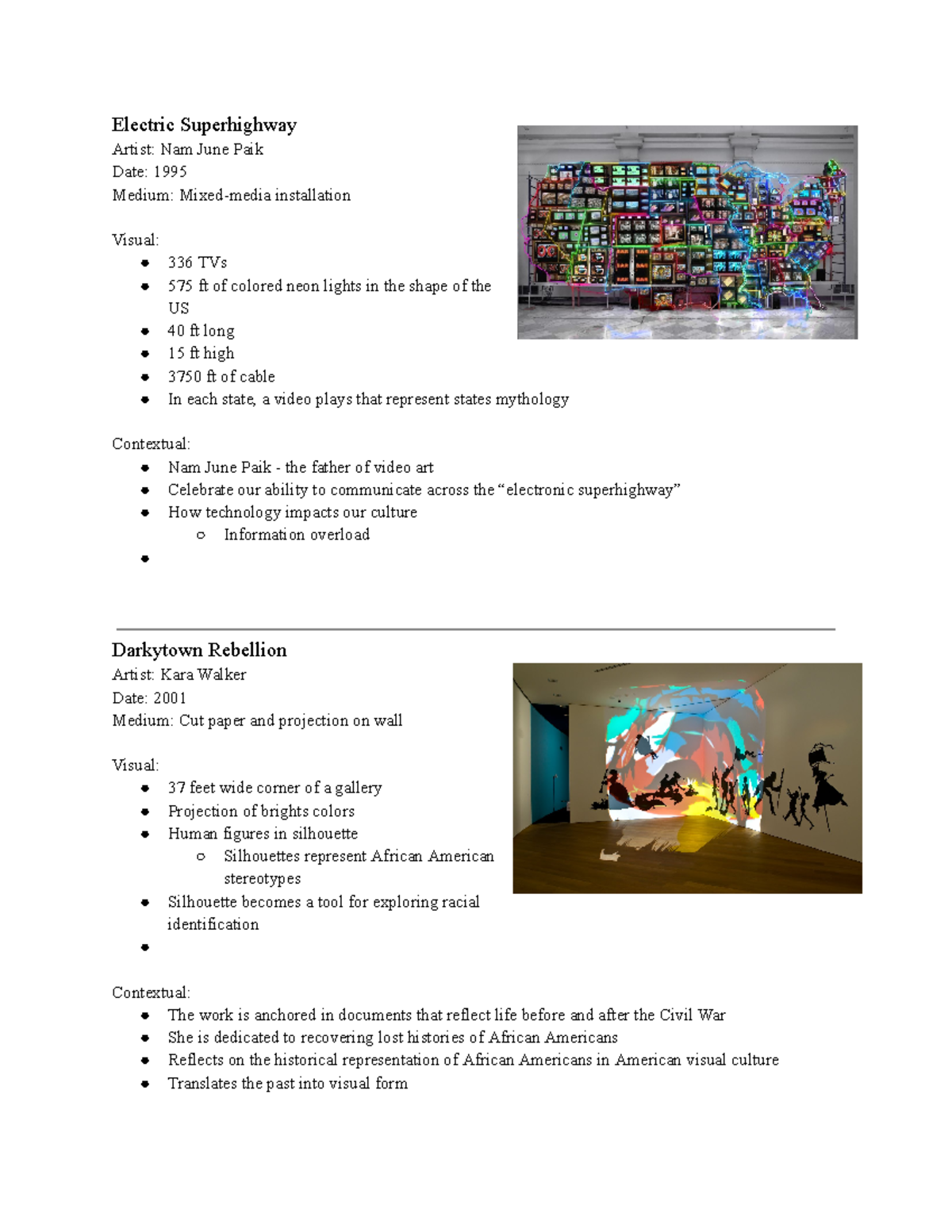 AP ART History Notes 413 Electric Superhighway Artist Nam June