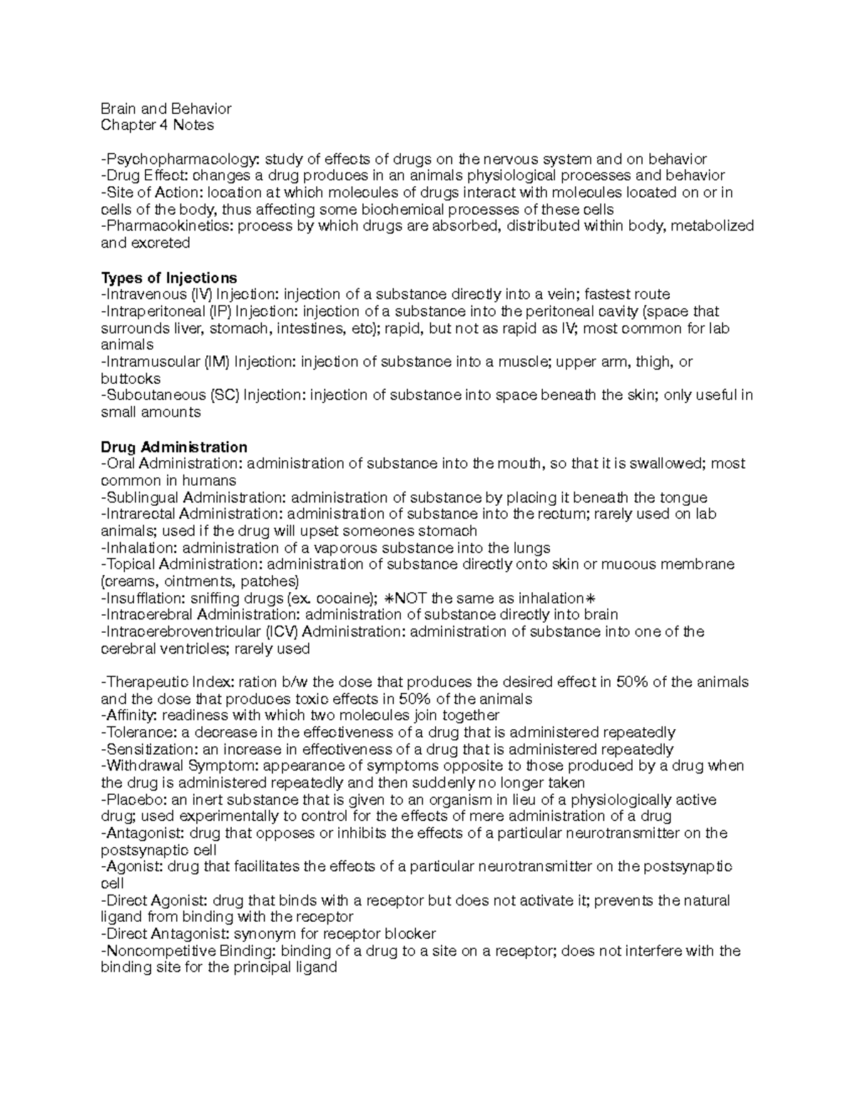 PSY 201 Chapter 4 Notes PDF - Brain and Behavior Chapter 4 Notes study ...