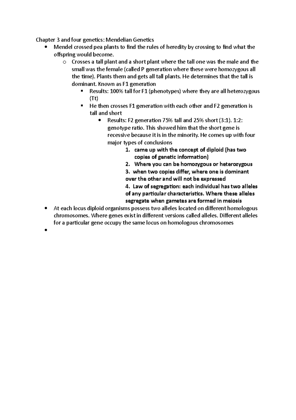 Chapter 3 and four genetics - Chapter 3 and four genetics: Mendelian ...