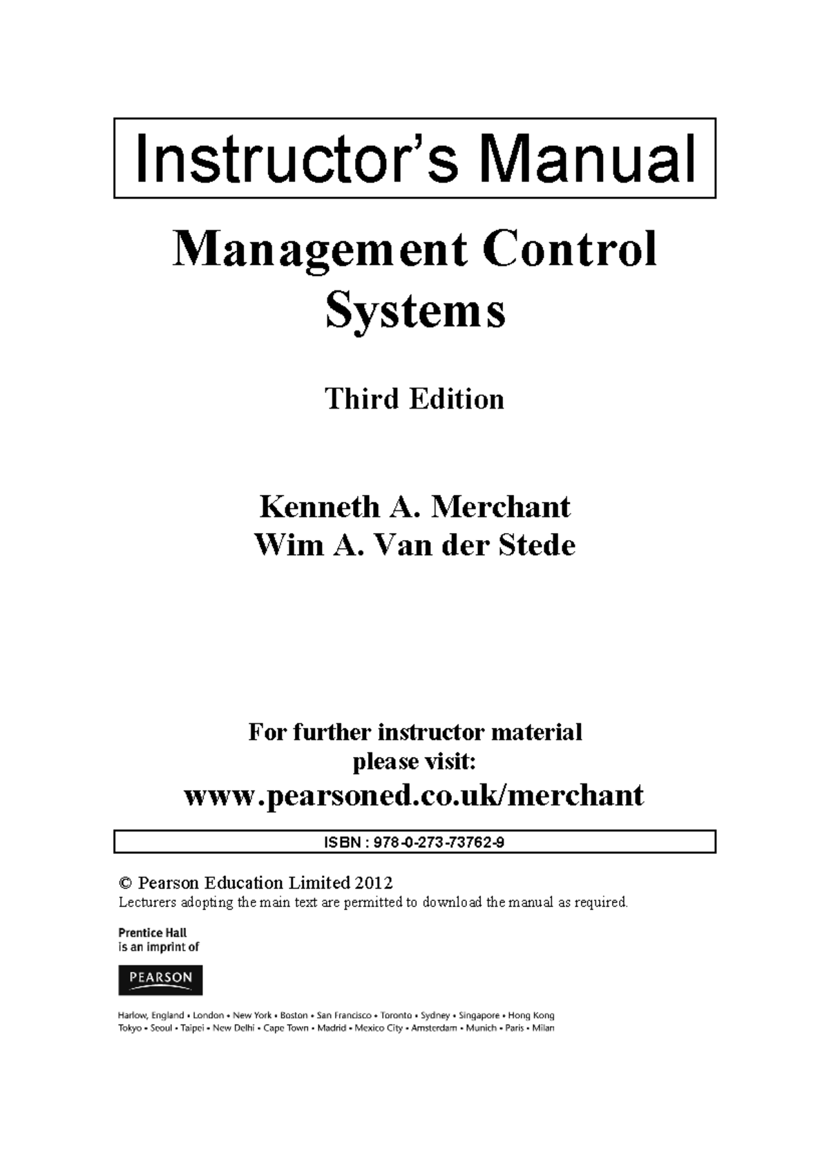 Instructors Manual Management Control Systems - Manual Management ...