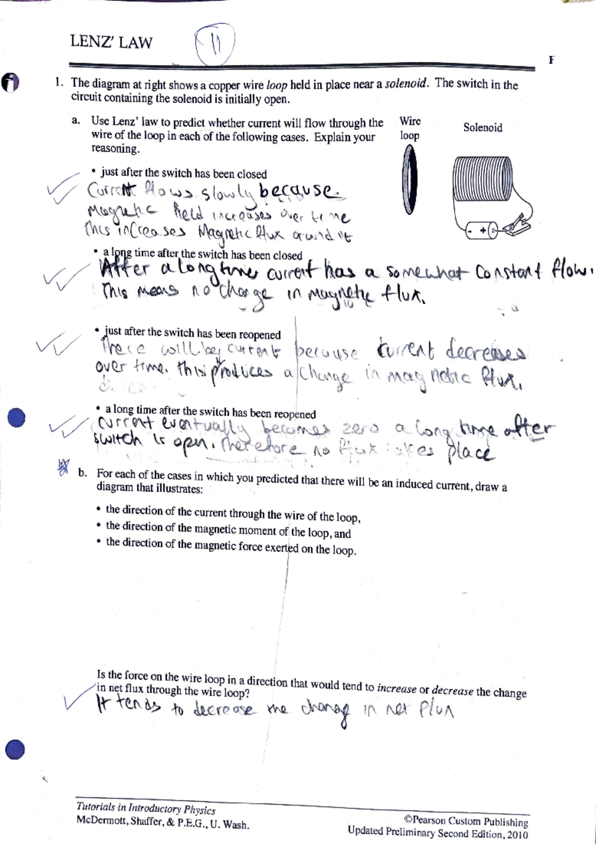 Lenz law Tutorial Howmwork on lenz law LENZ'LAW The diagramatright