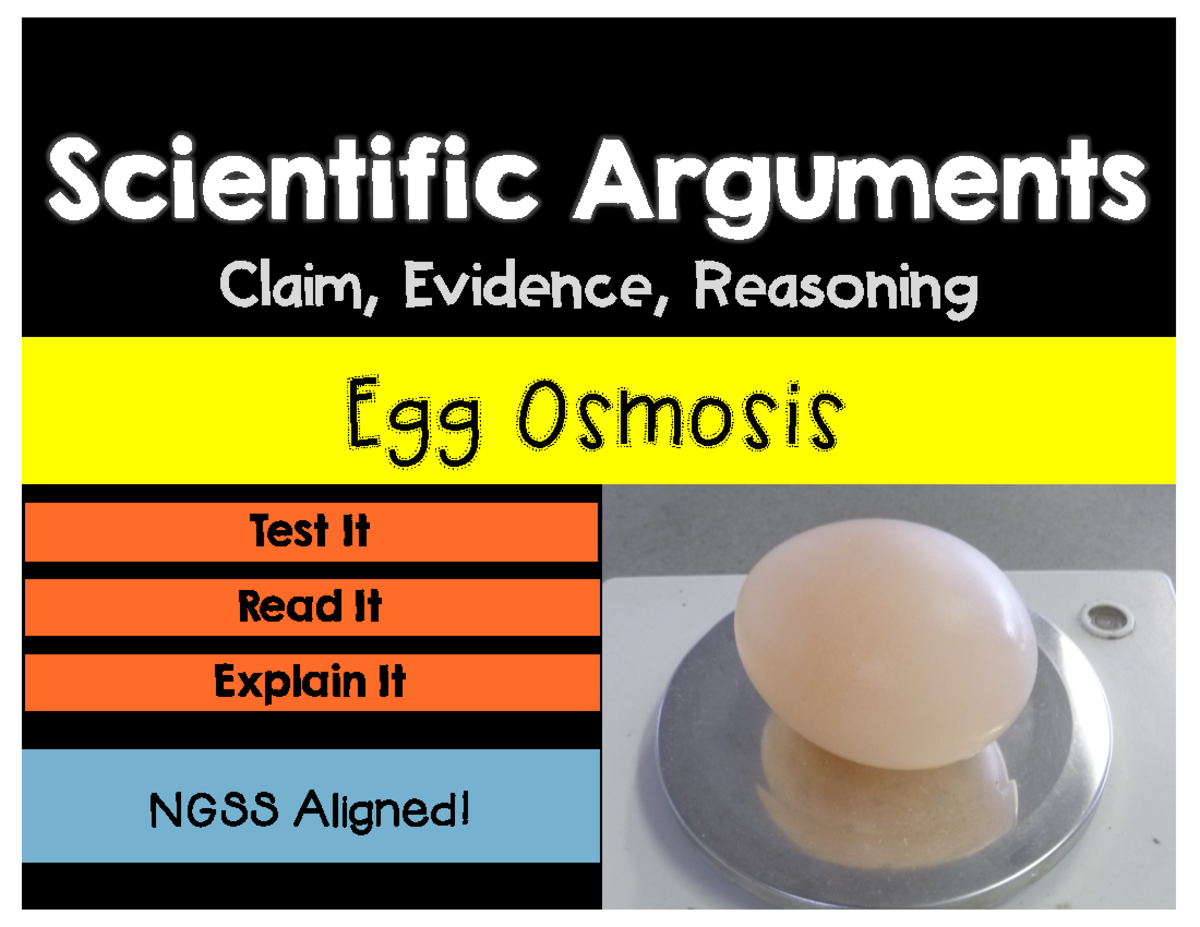 Egg Osmosis CERwith Claim Evidence Reasoning1 Scientific Arguments
