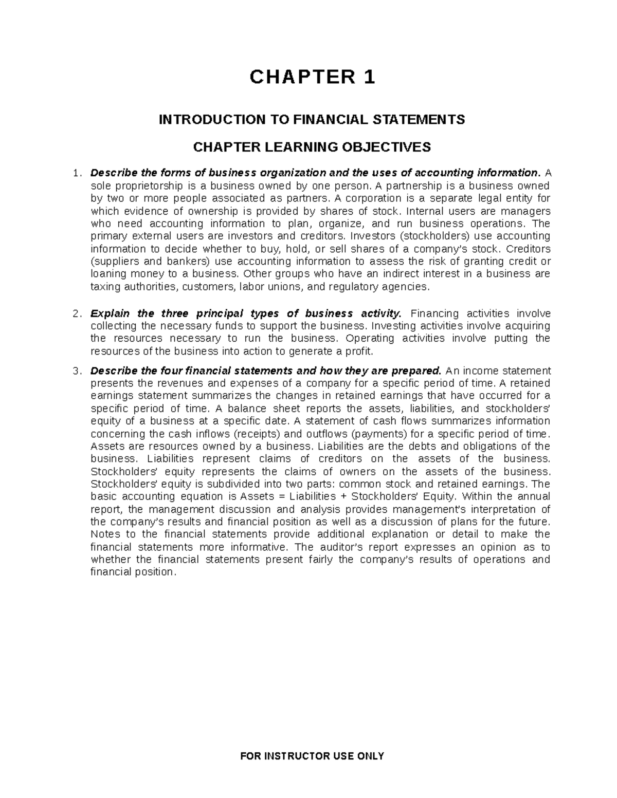 9781119493563 Test Bank ch01 - CHAPTER 1 INTRODUCTION TO FINANCIAL ...