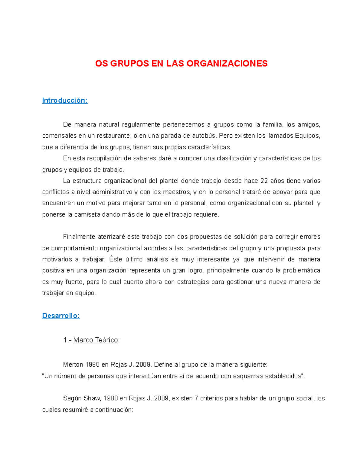 Los grupos en las organizaciones - OS GRUPOS EN LAS ORGANIZACIONES De ...