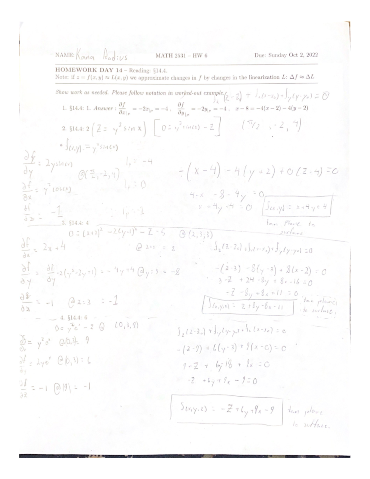 MATH 2531 - HW 6 - Basic Homework's Regarding Calc 3 Titles Of Files ...