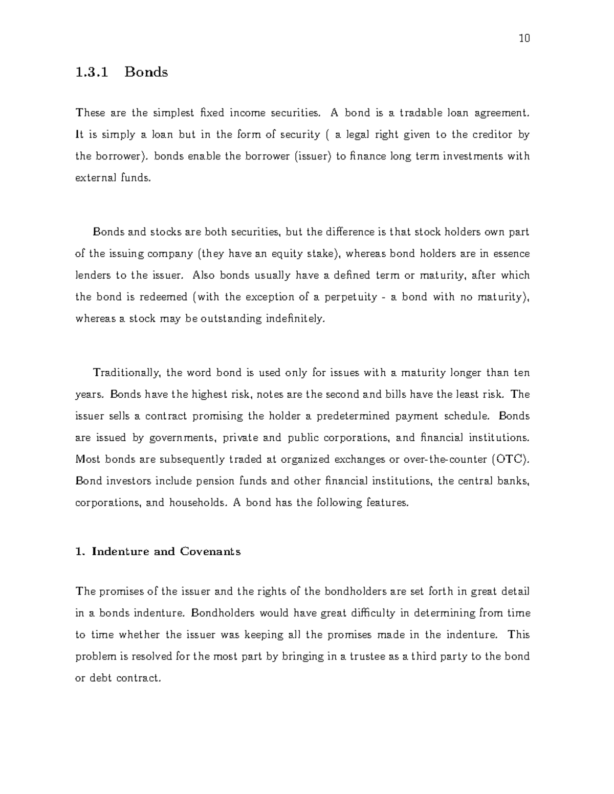 Sta 2220 notes - Bonds - 1.3 Bonds These are the simplest fixed income ...