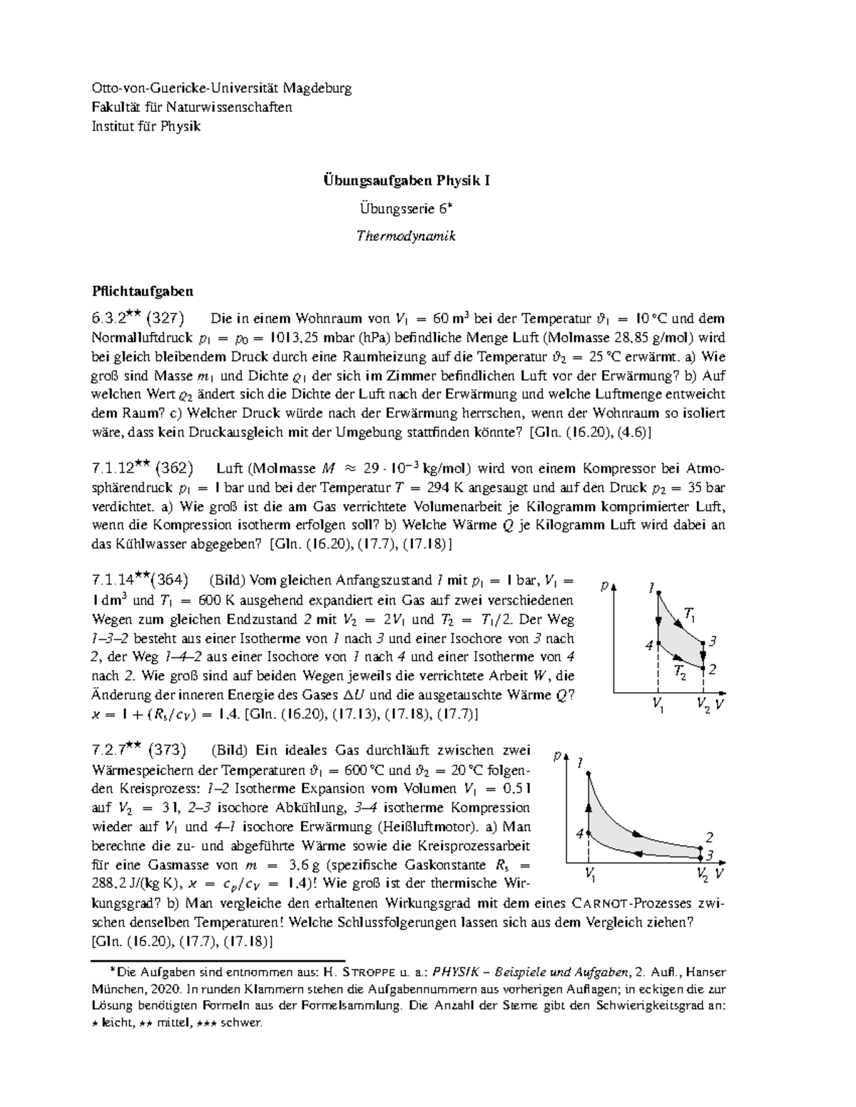 Physik Uebung 6 Neu - Otto-von-Guericke-Universit ̈at Magdeburg Fakult ...