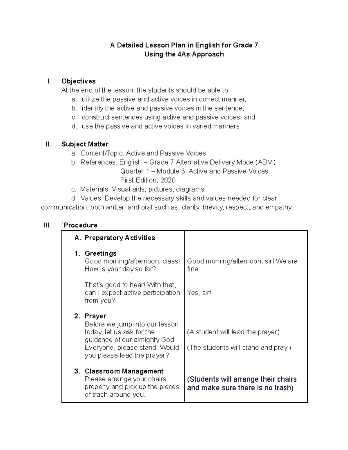 Lp For Tag Capiz Detailed Lesson Plan Using 4as A Detailed Lesson Plan In English For Grade 8659