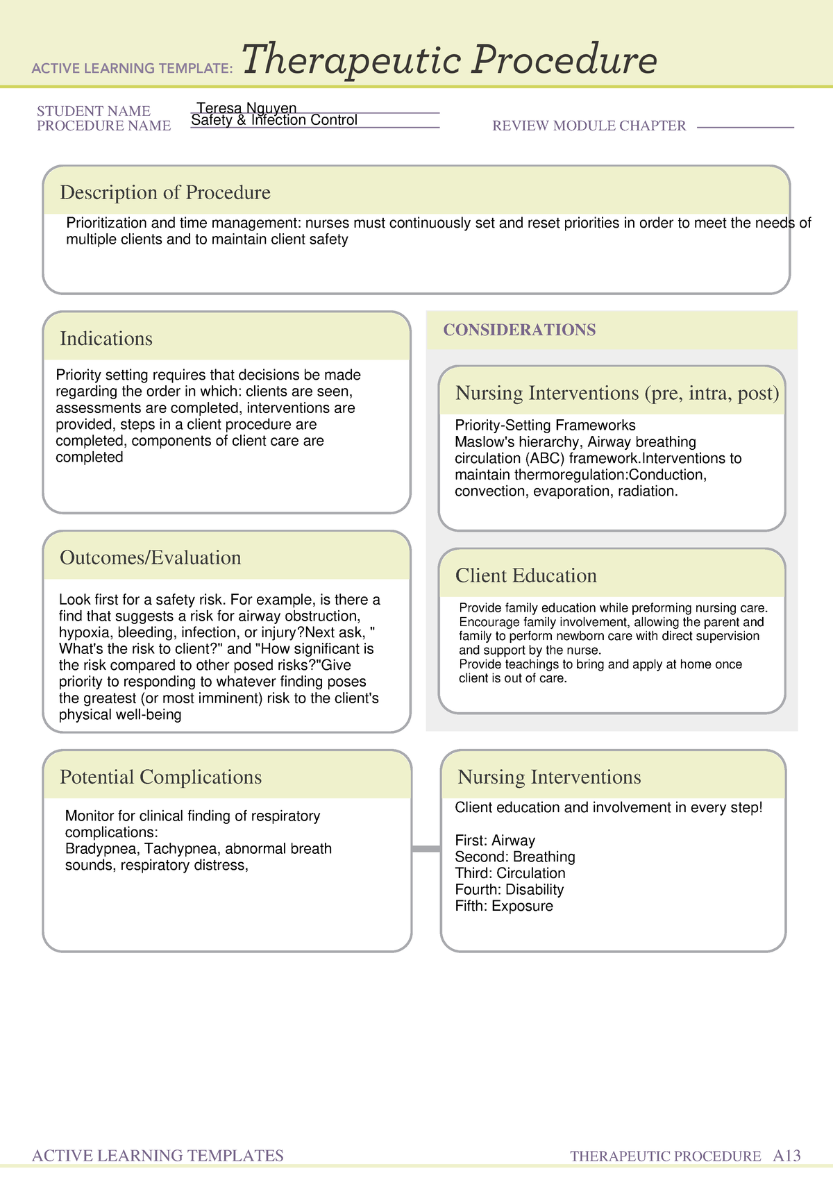 Infection Control Active Learning Template - NURs 115 - STUDENT NAME ...