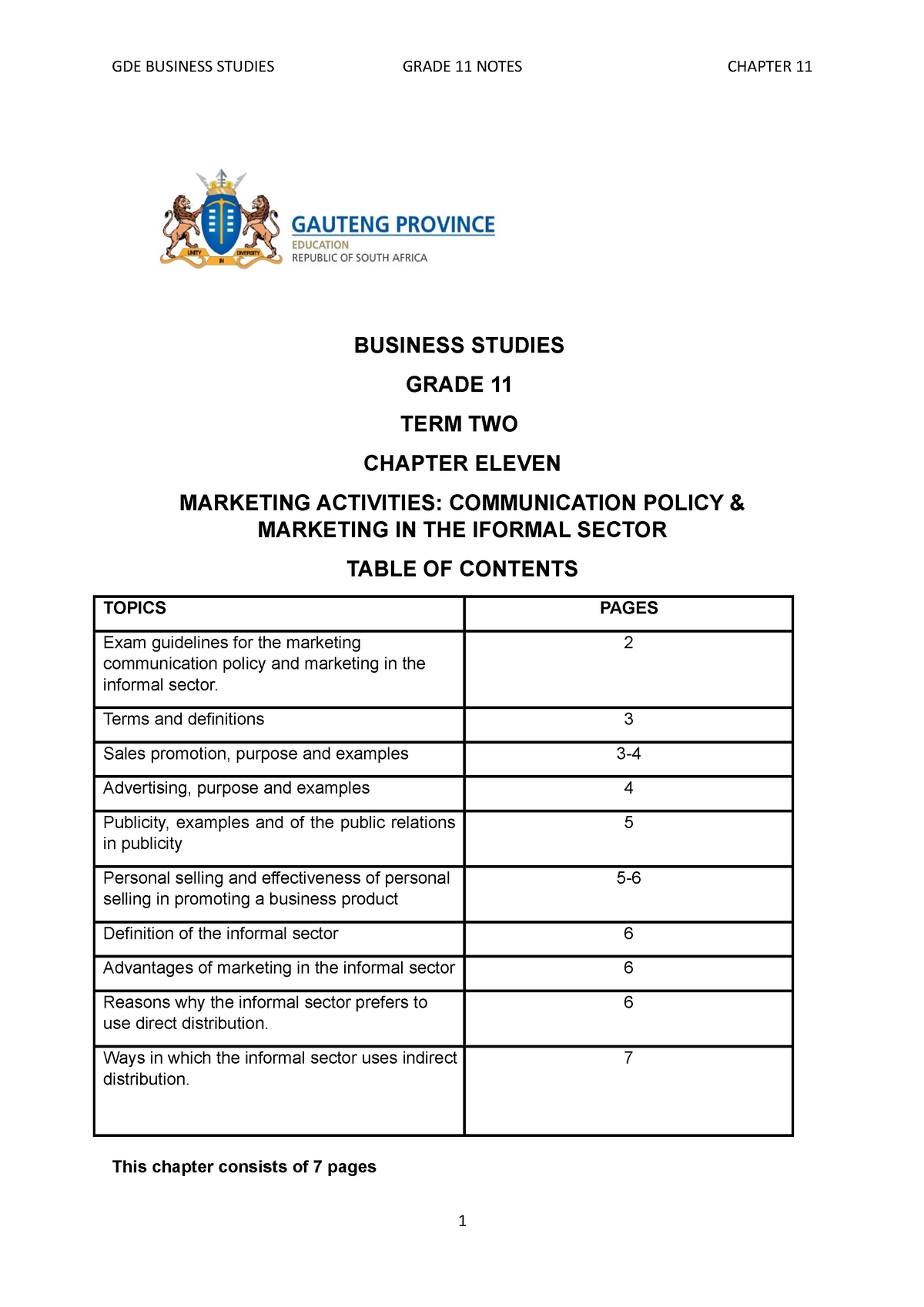 business studies oral presentation grade 11