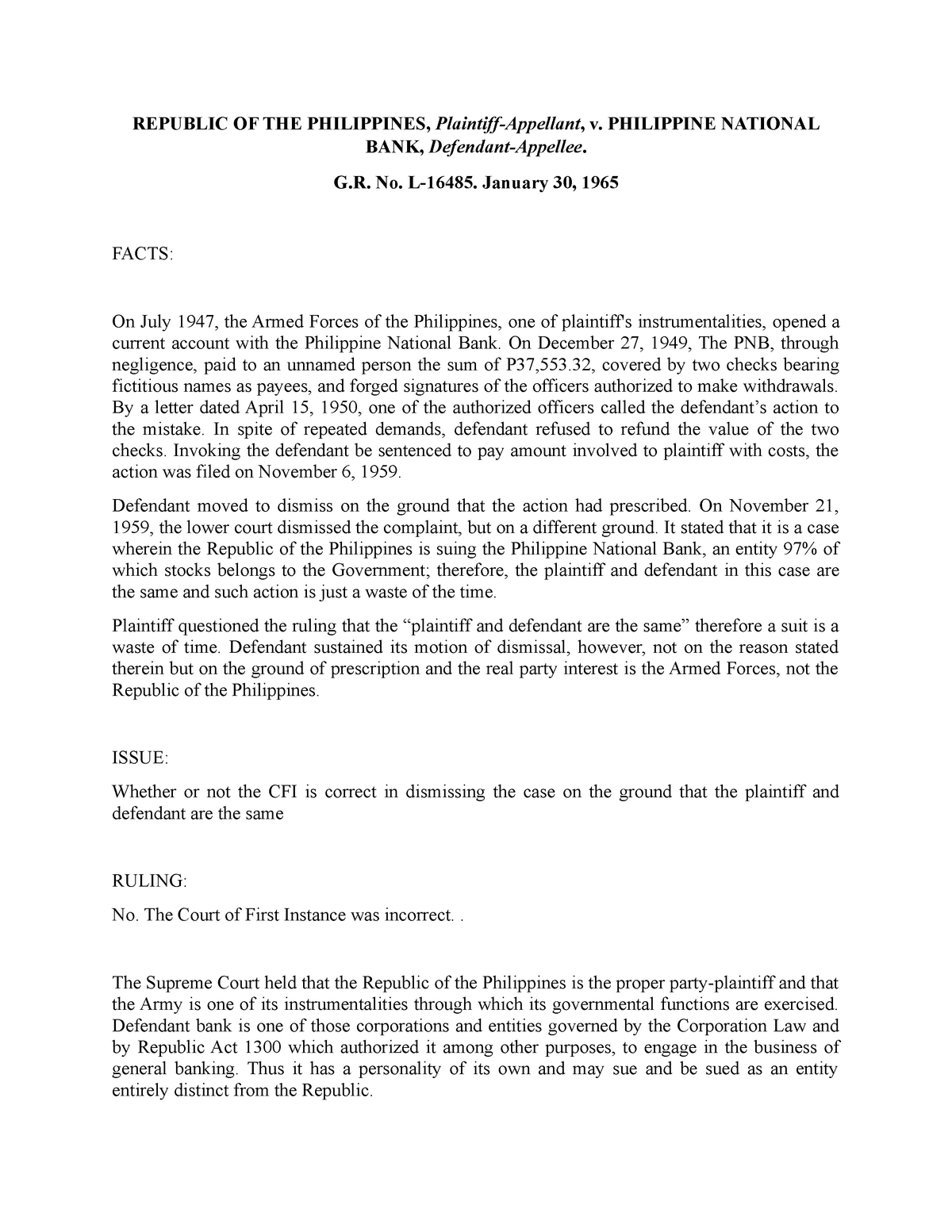 Group 3 - CASE Digest - REPUBLIC OF THE PHILIPPINES, Plaintiff ...