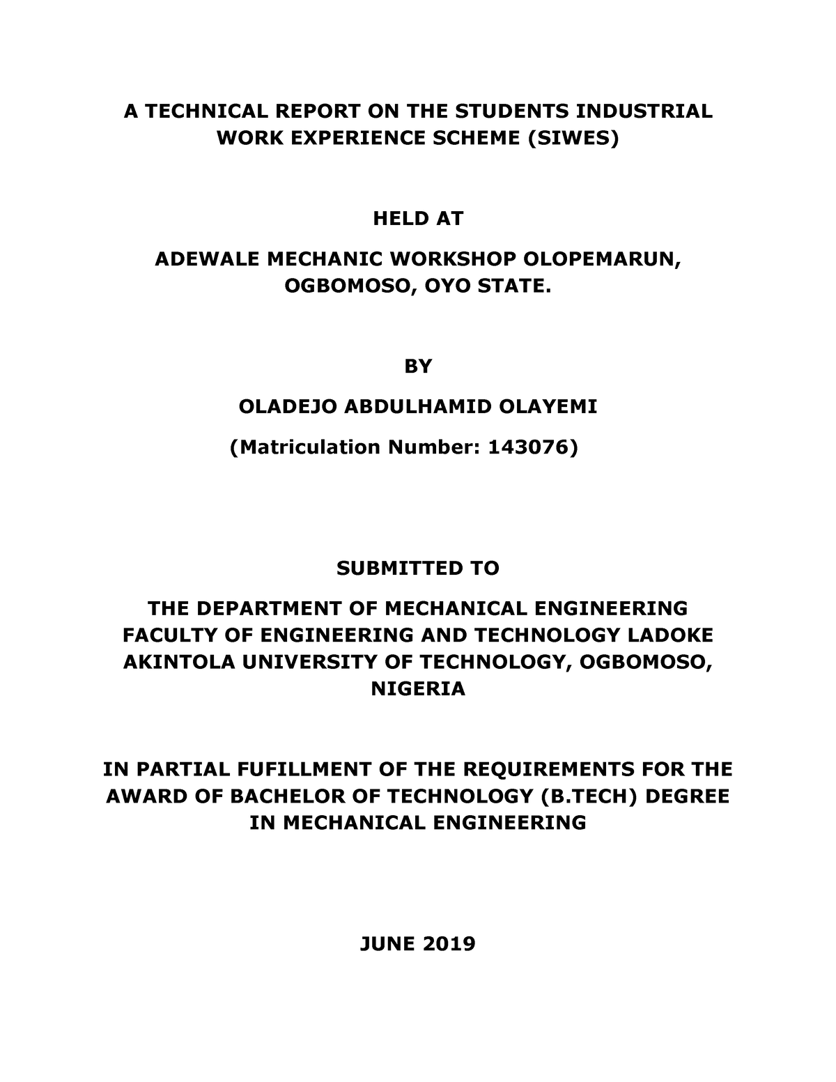 industrial case study report mechanical engineering