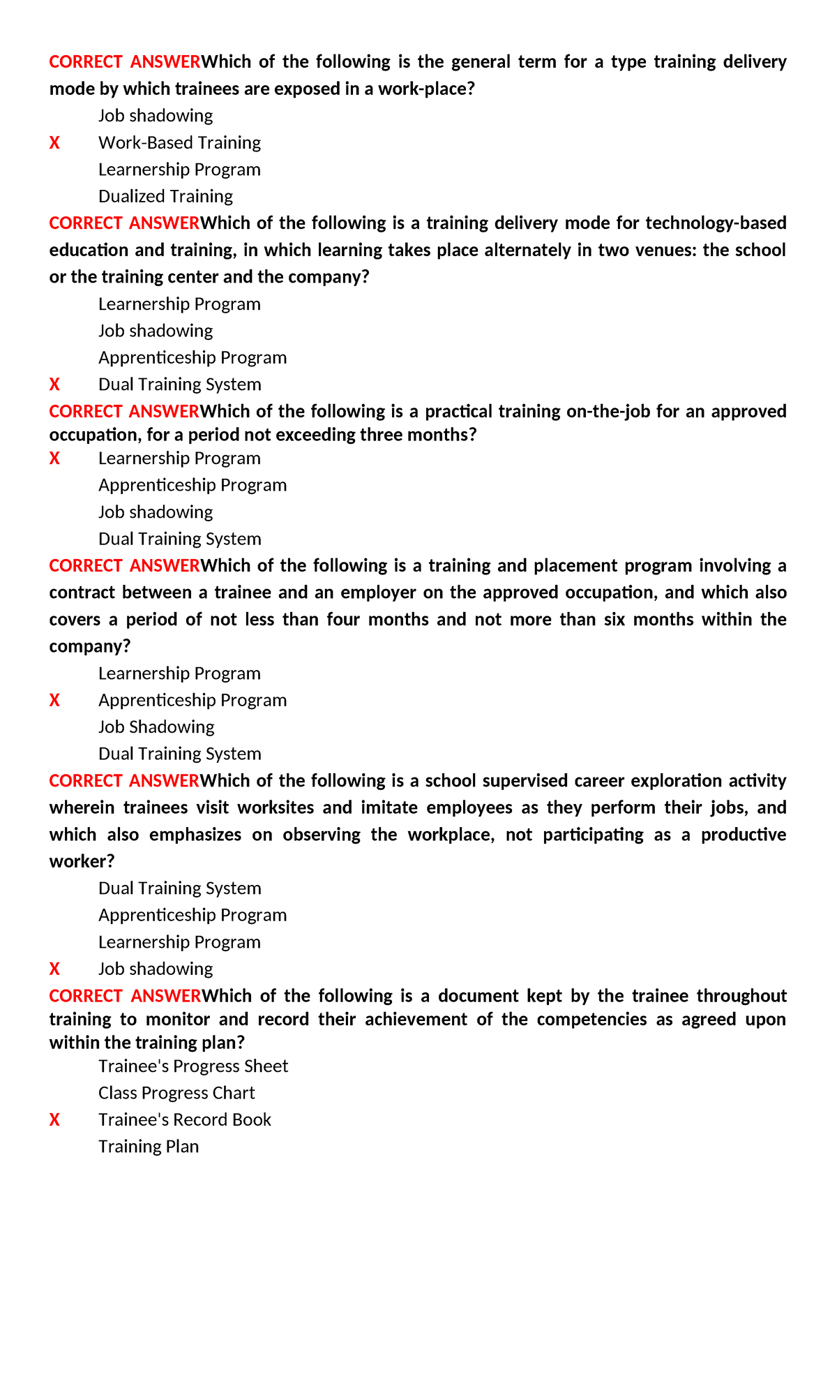 SWB - PRE BOARD - CORRECT ANSWERWhich of the following is the general ...