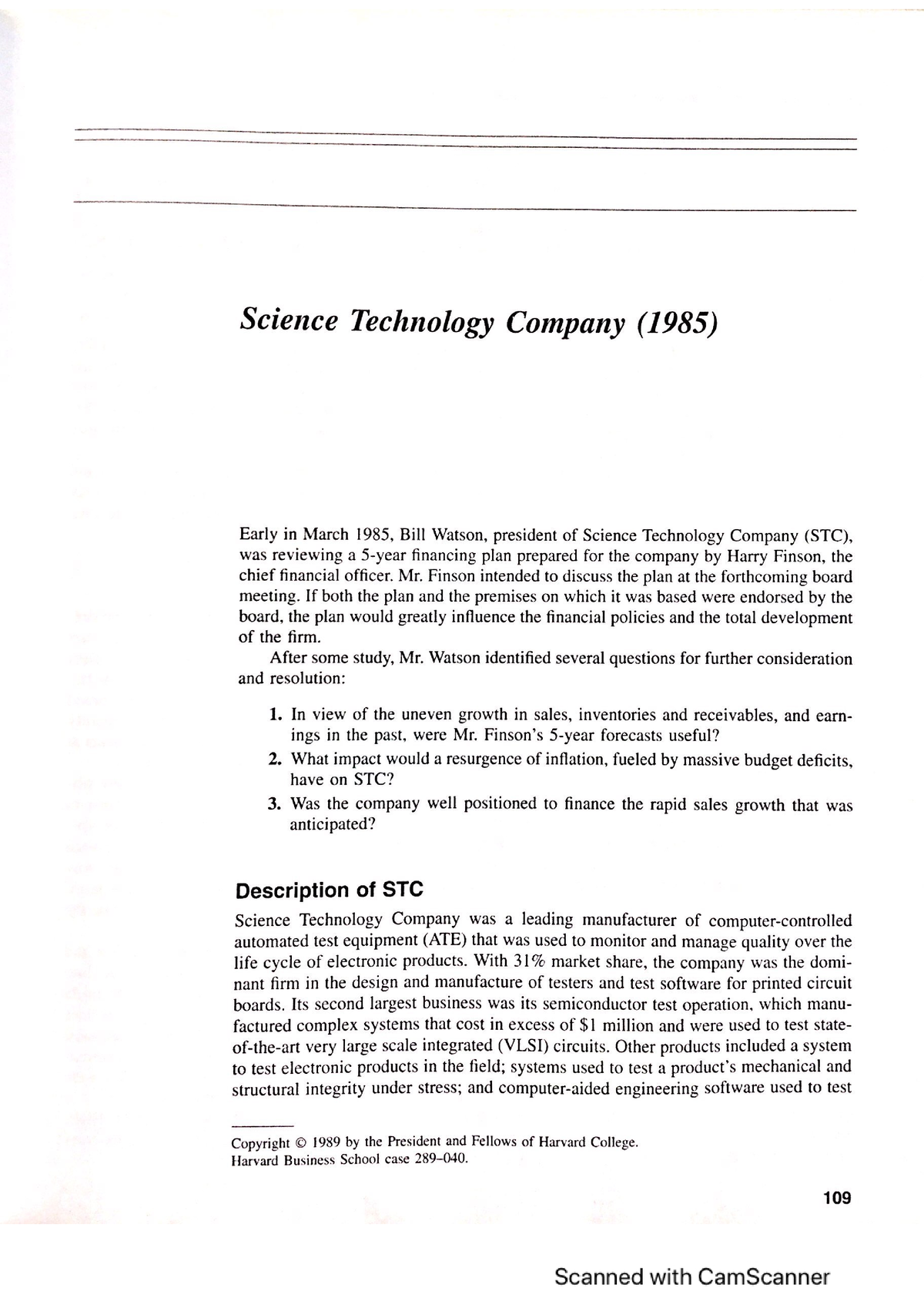 case study in science and technology