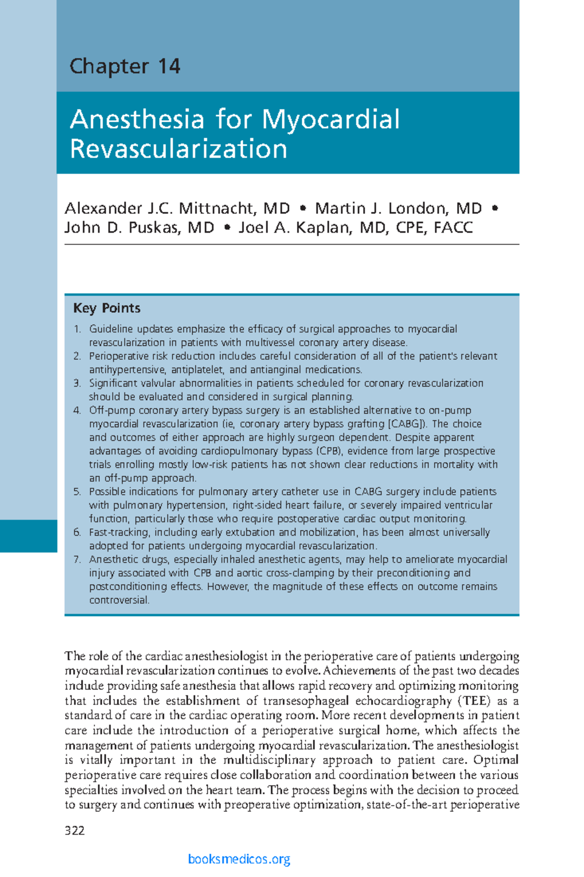 Kaplans Essentials of Cardiac Anesthesia for Cardiac Surgery - 322 ...