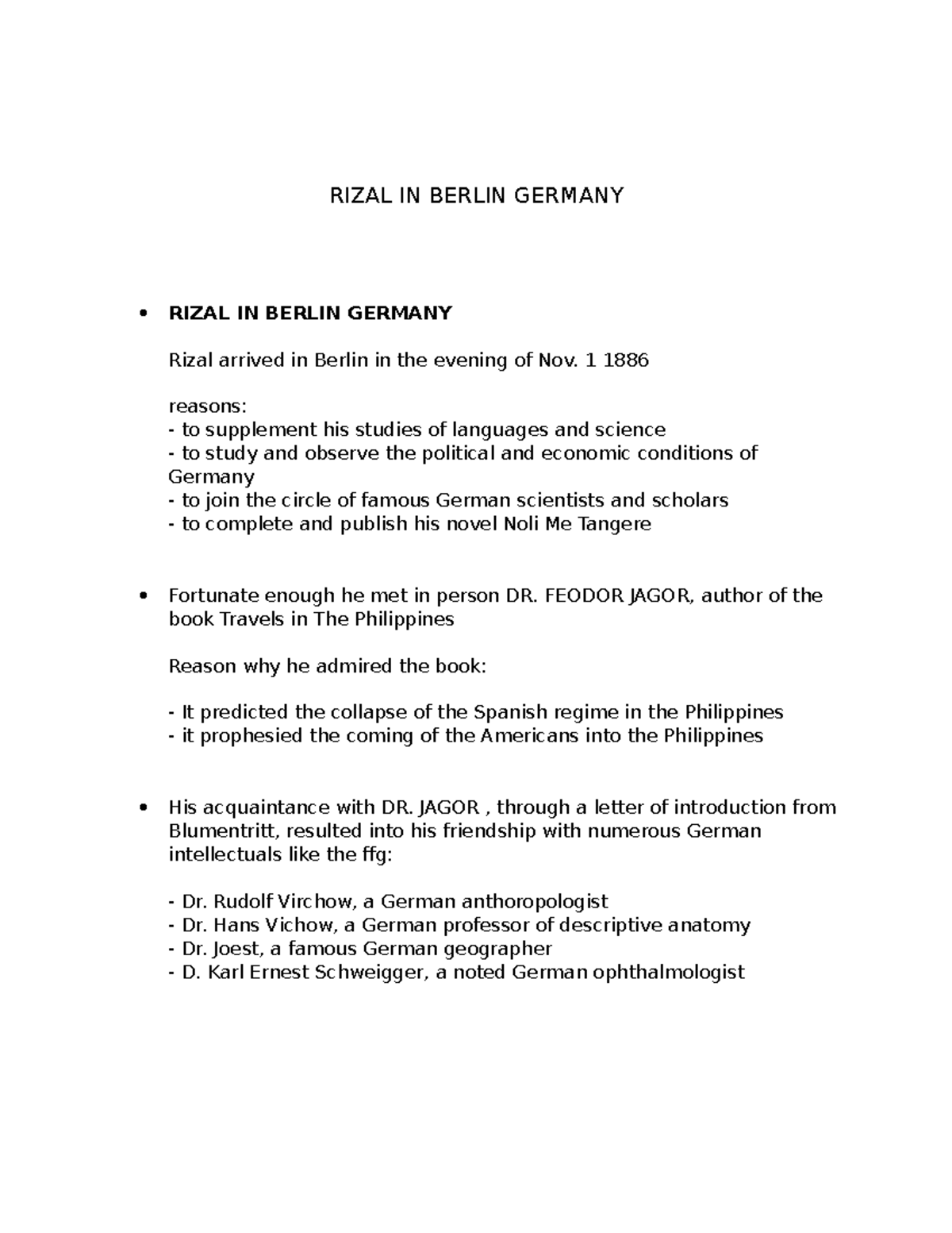 Rizal IN Berlin Germany - RIZAL IN BERLIN GERMANY RIZAL IN BERLIN ...