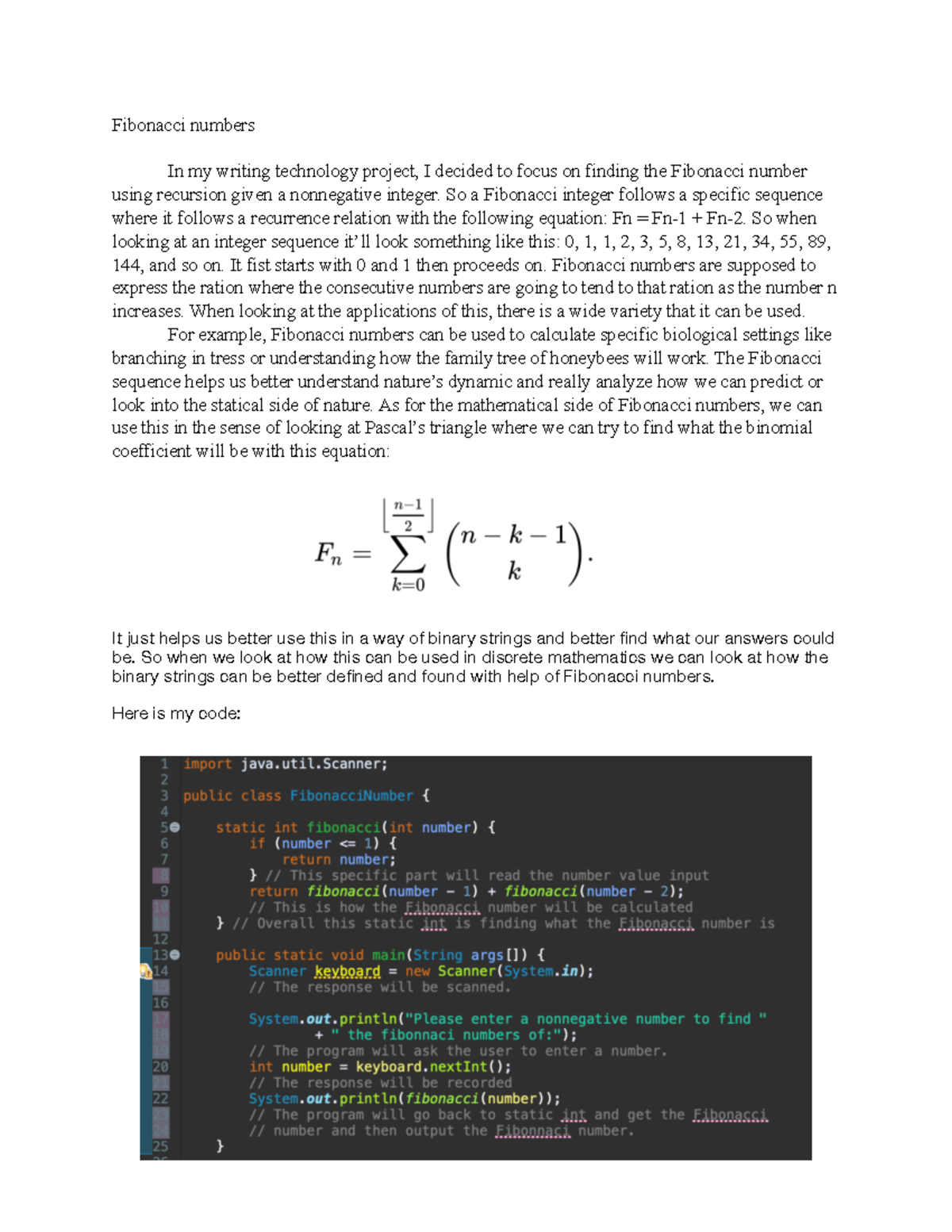 WT6 - Fibonacci numbers - Fibonacci numbers In my writing technology ...