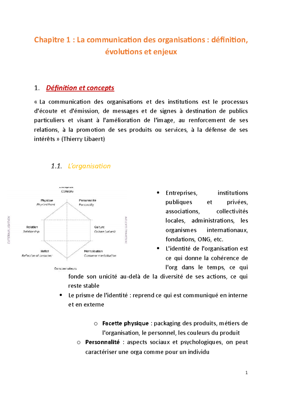 Communication des organisations et des médias - Chapitre 1 : La ...