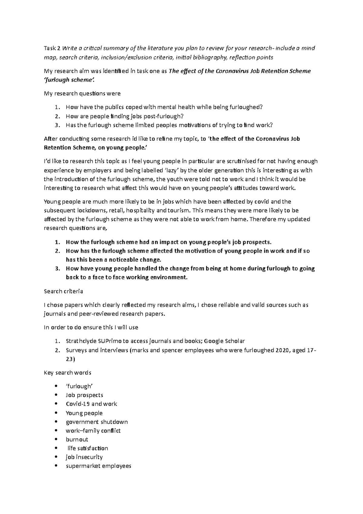 Task 2 final Task 2 Task 2 Write a critical summary of the