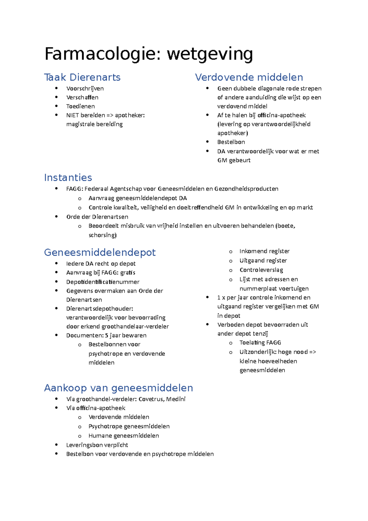 Farmacologie: Een Overzicht Van De Wetgeving Omtrent Diergeneeskundige ...