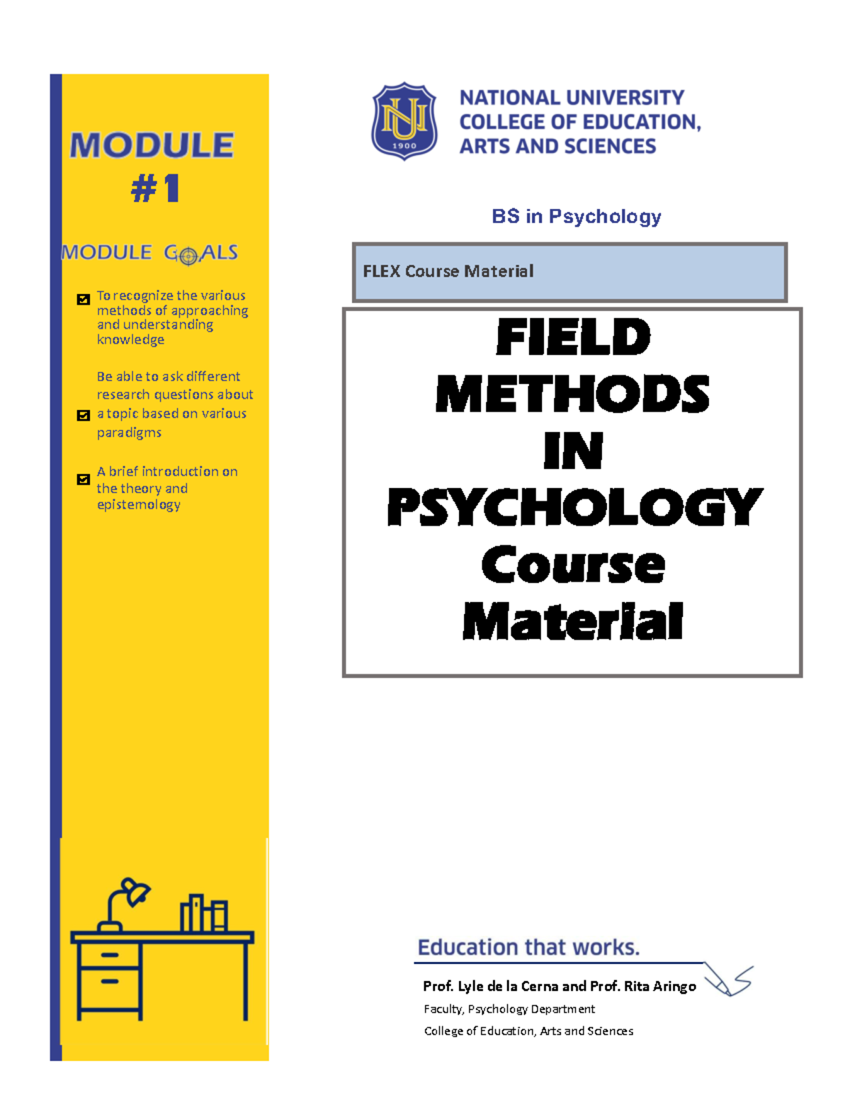 Module 1 Field Methods in Research CM FIELD METHODS IN PSYCHOLOGY