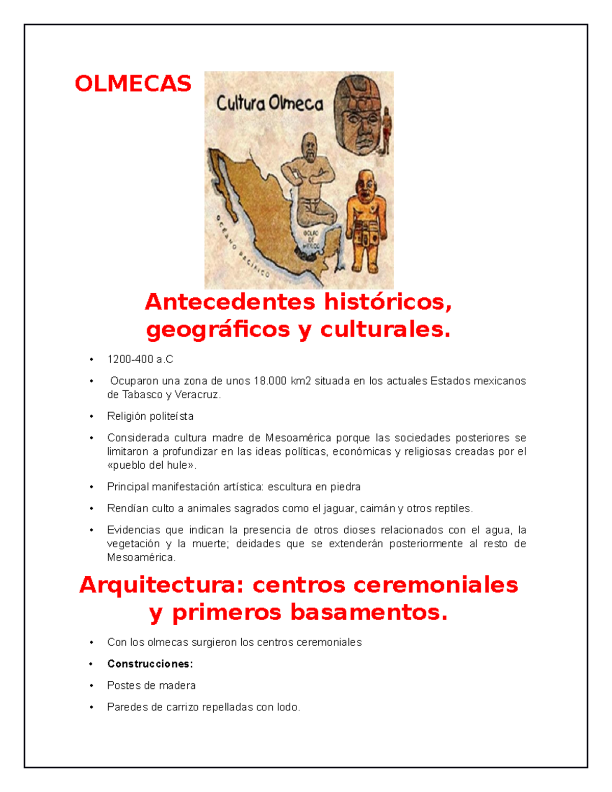 Olmecas Arte Universal Uaeh Studocu