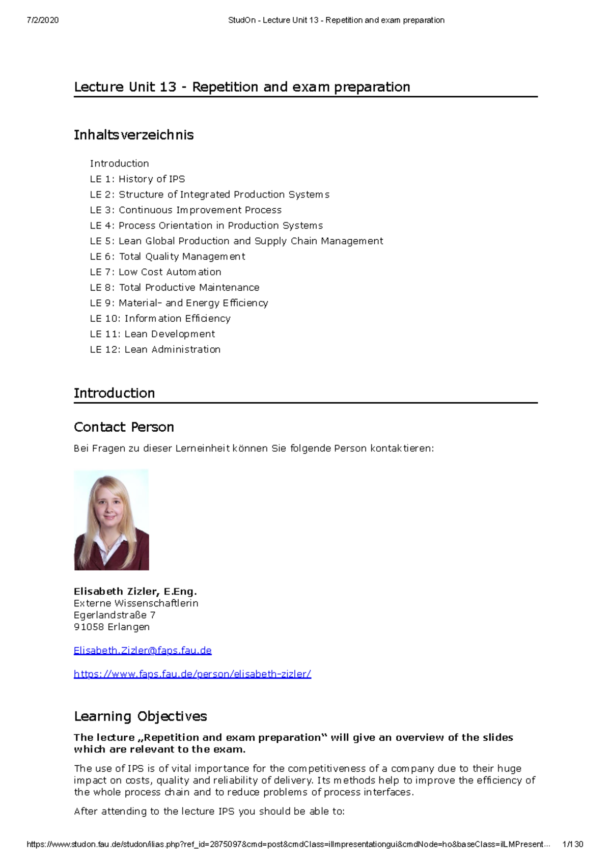 Repetition and exam preparation - - Studocu