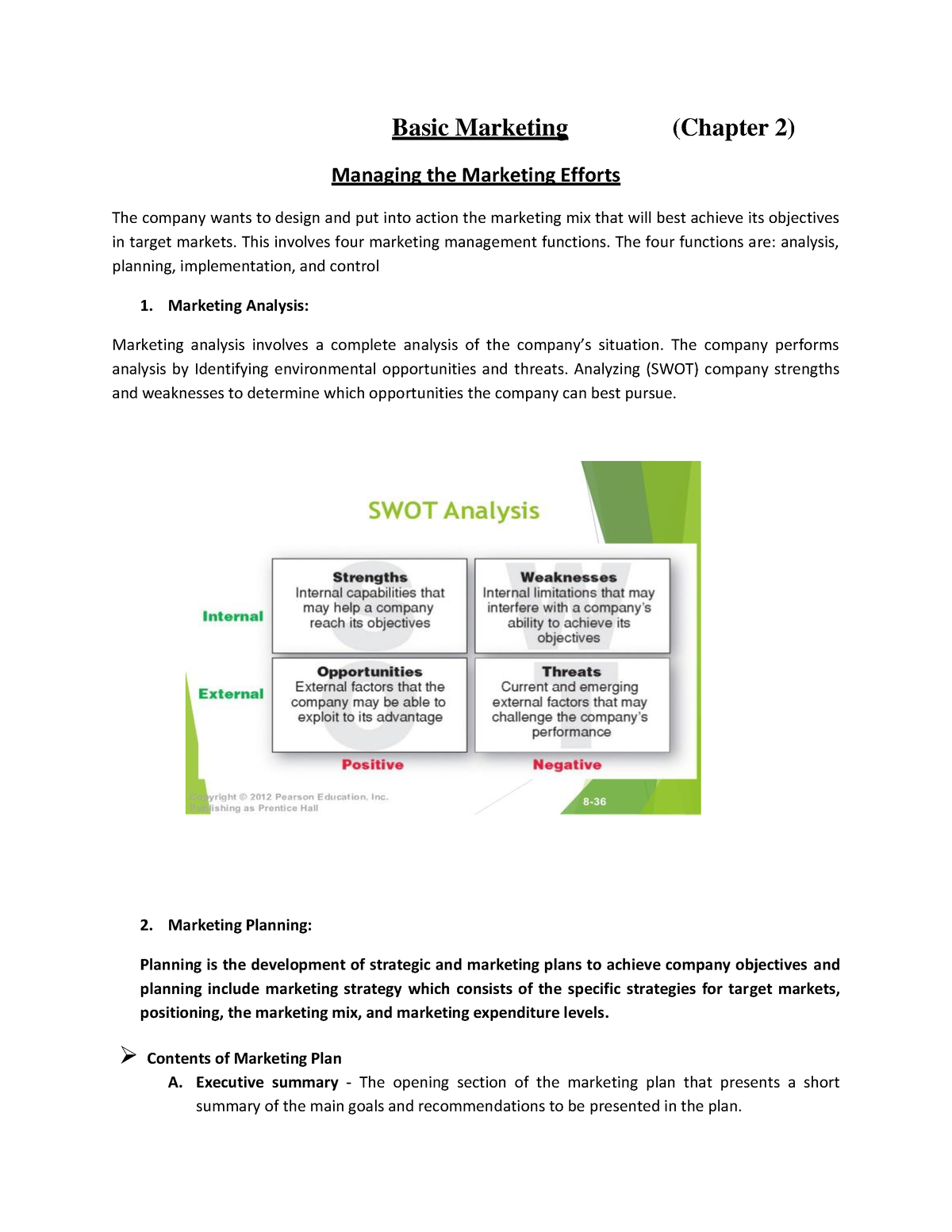 B.Marketing Chapter 02 Notes - Basic Marketing (Chapter 2) Managing The ...