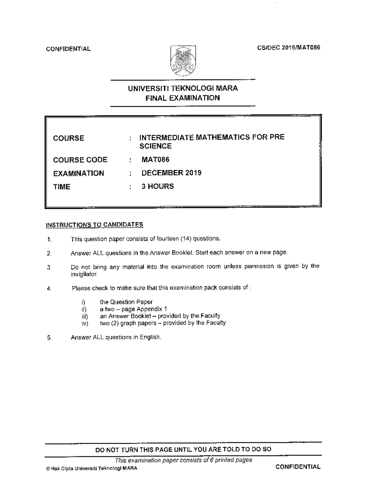 Faculty Computer Sciences AND Mathematic 2020 Session 1 - PRA- Diploma ...