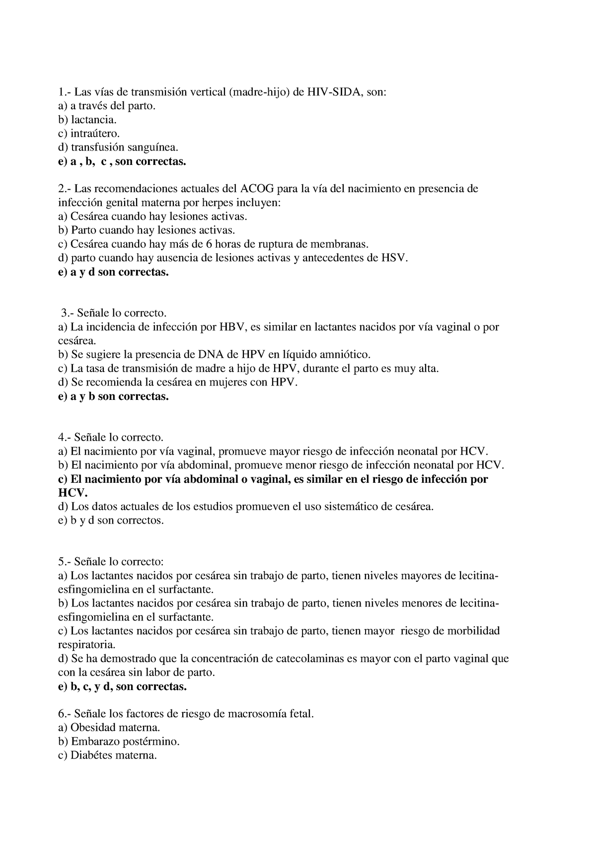 Banco DE Preguntas Prcesos - 1.- Las vías de transmisión vertical  (madre-hijo) de HIV-SIDA, son: a) - Studocu