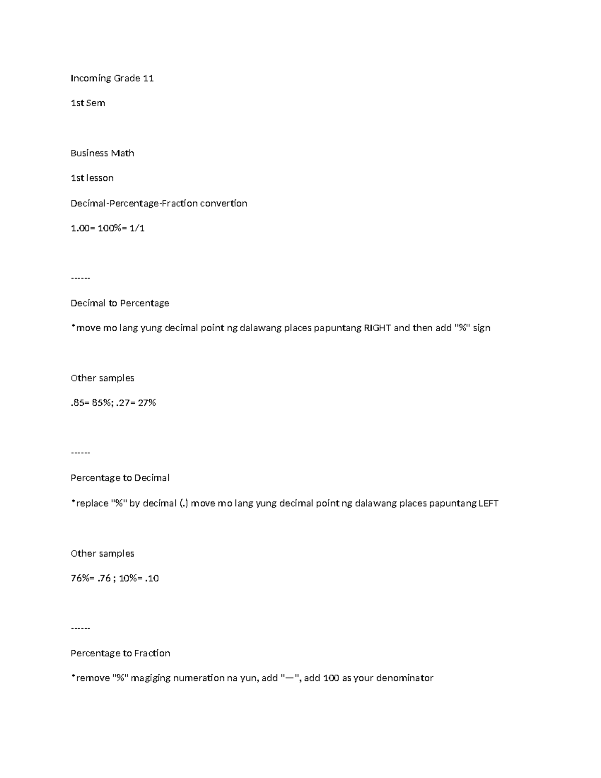 1Business Math - yey - Incoming Grade 11 1st Sem Business Math 1st ...